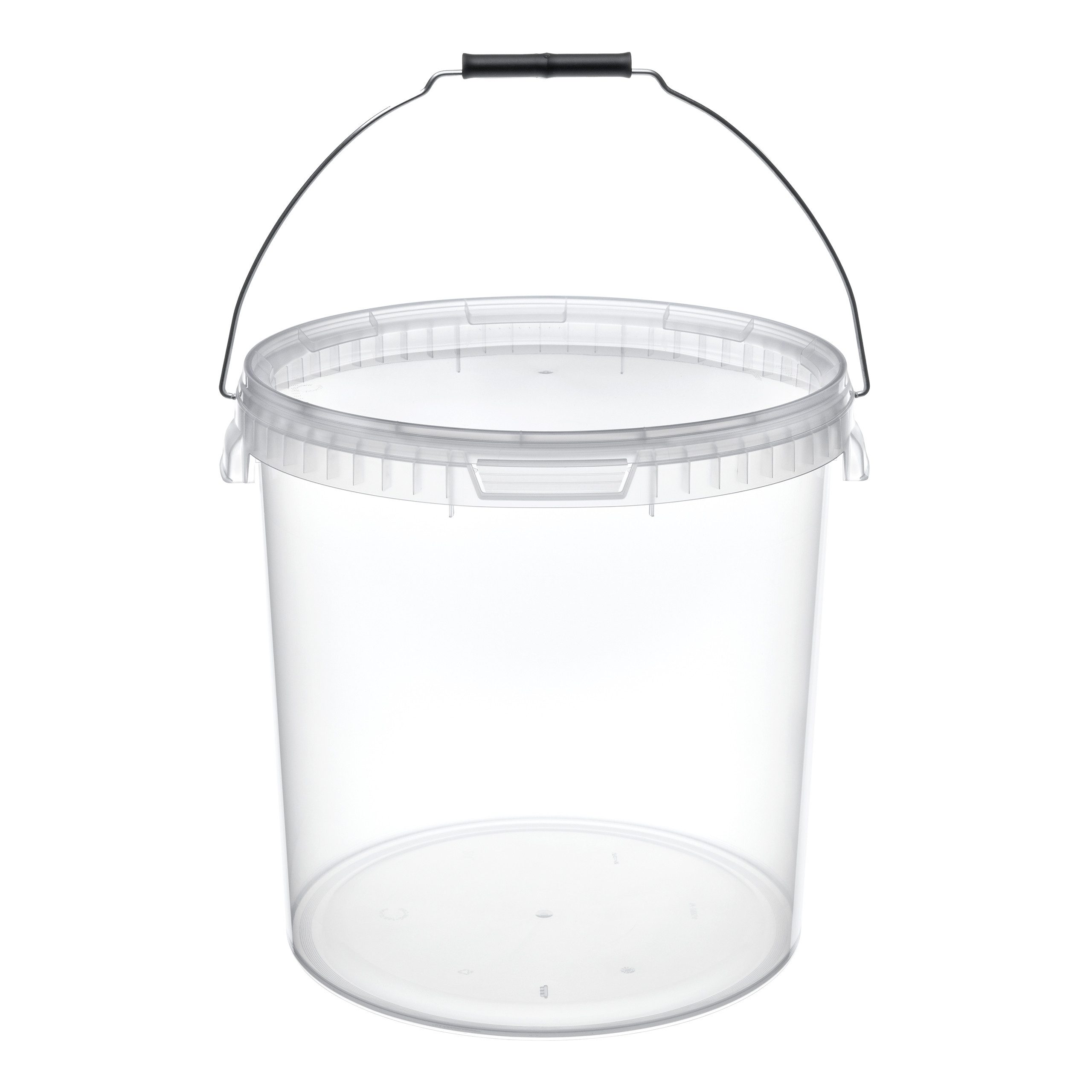 Garronda Putzeimer Eimer mit Deckel 20 L für Lebensmittel und Chemikalien GD-0116, (100-tlg., Set), Transparent