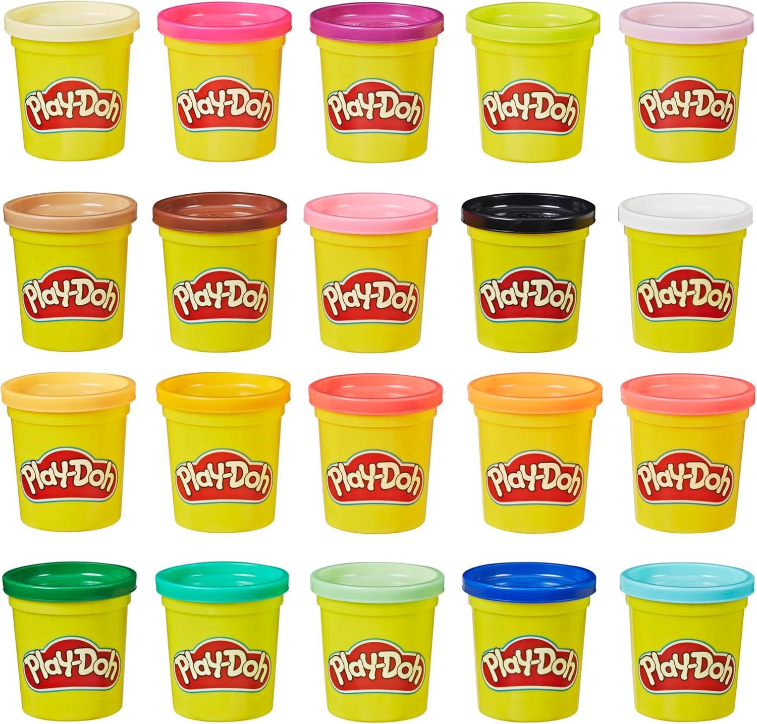 Play-Doh Knete Play-Doh Super Colour Set mit 20 Dosen Modelliermasse (20-tlg)