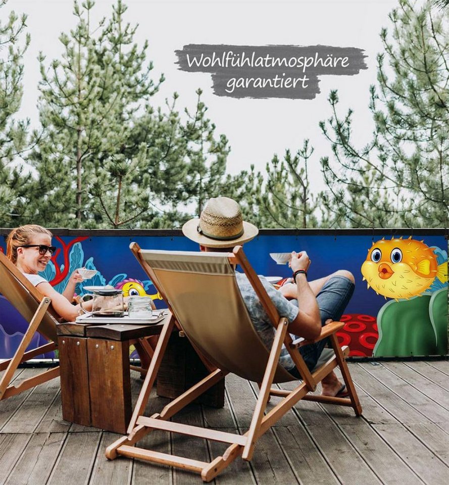 Thumbnail - MyMaxxi Sichtschutzelement Balkonbanner Meerestiere Kinder Balkon Sichtschutz Garten