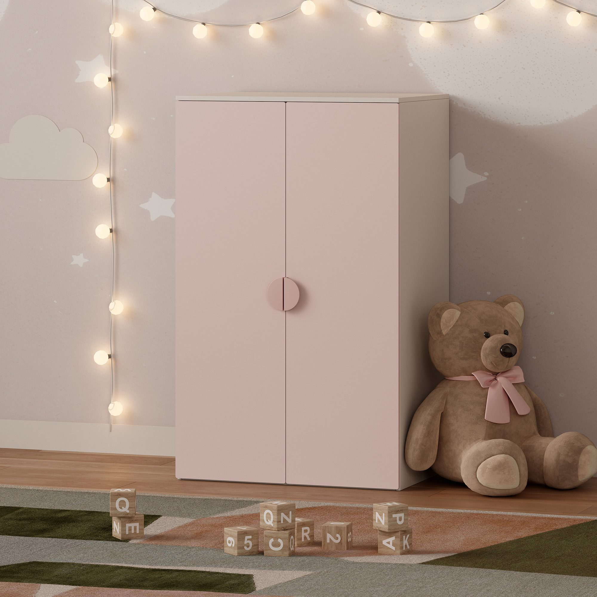 en.casa Kinderkleiderschrank »Sandnes« mit 2 Türen günstig online kaufen