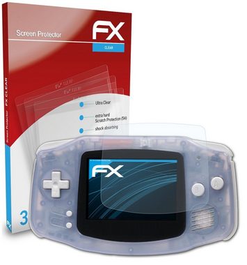 atFoliX Schutzfolie Displayschutz für Nintendo Game Boy Advance, (3 Folien), Ultraklar und hartbeschichtet
