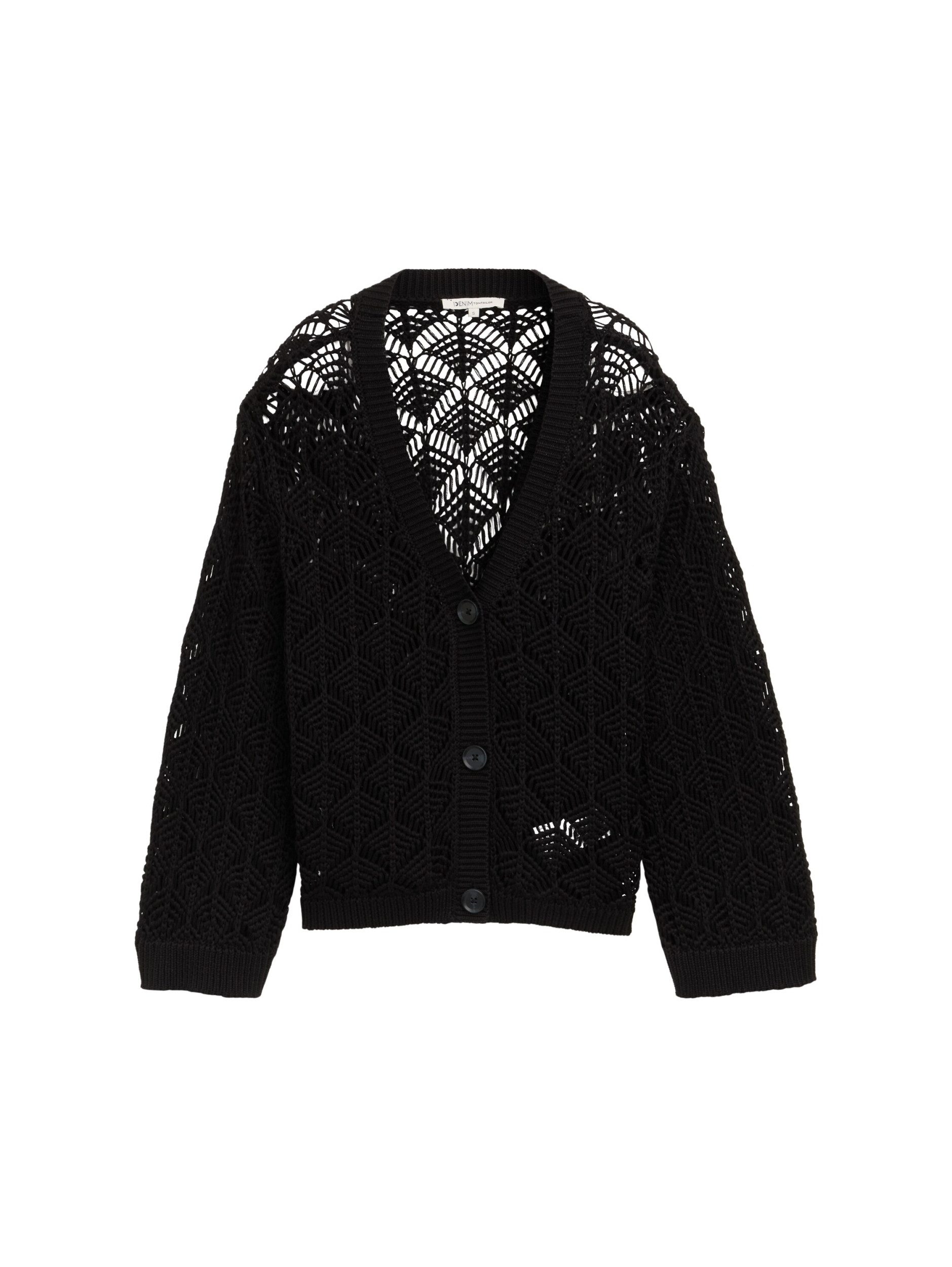 TOM TAILOR Denim Strickjacke ajour knit günstig online kaufen