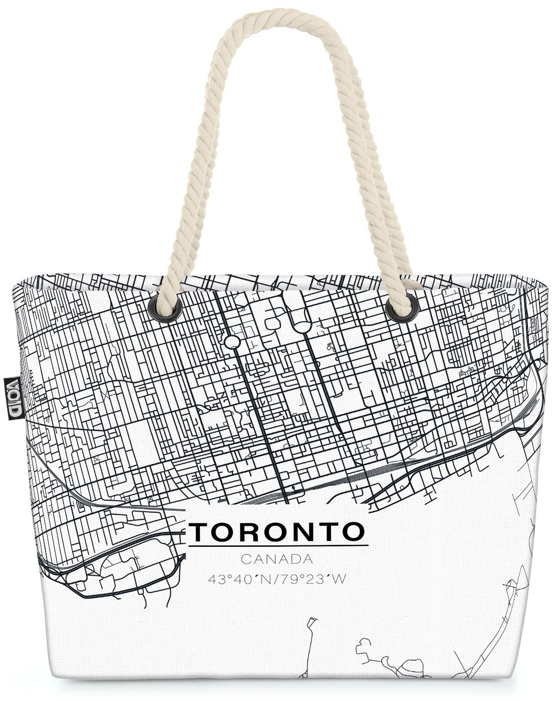 Reis VOID Beach Stadtplan Plan Strandtasche Bag (1-tlg), Karte Kanada Amerika Landkarte Toronto Stadtkarte