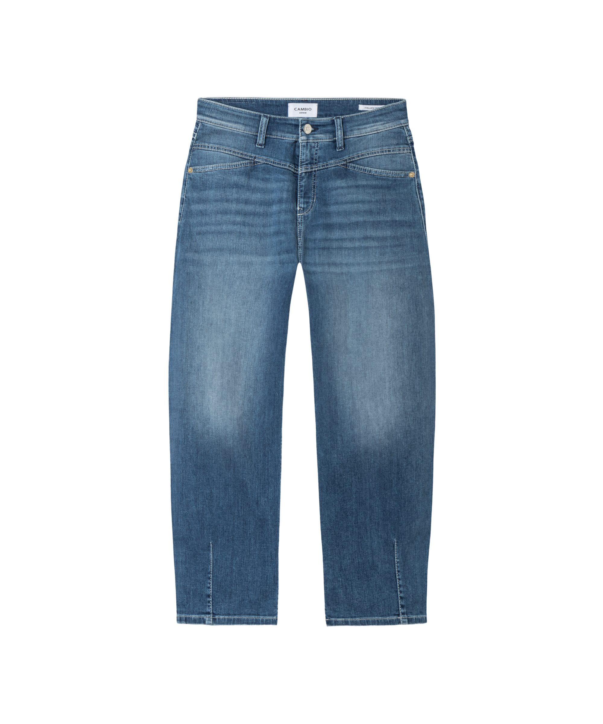 Cambio Stretch-Hose blau,Casual,Baumwolle,Unifarben,Barrel Fit,Mittel