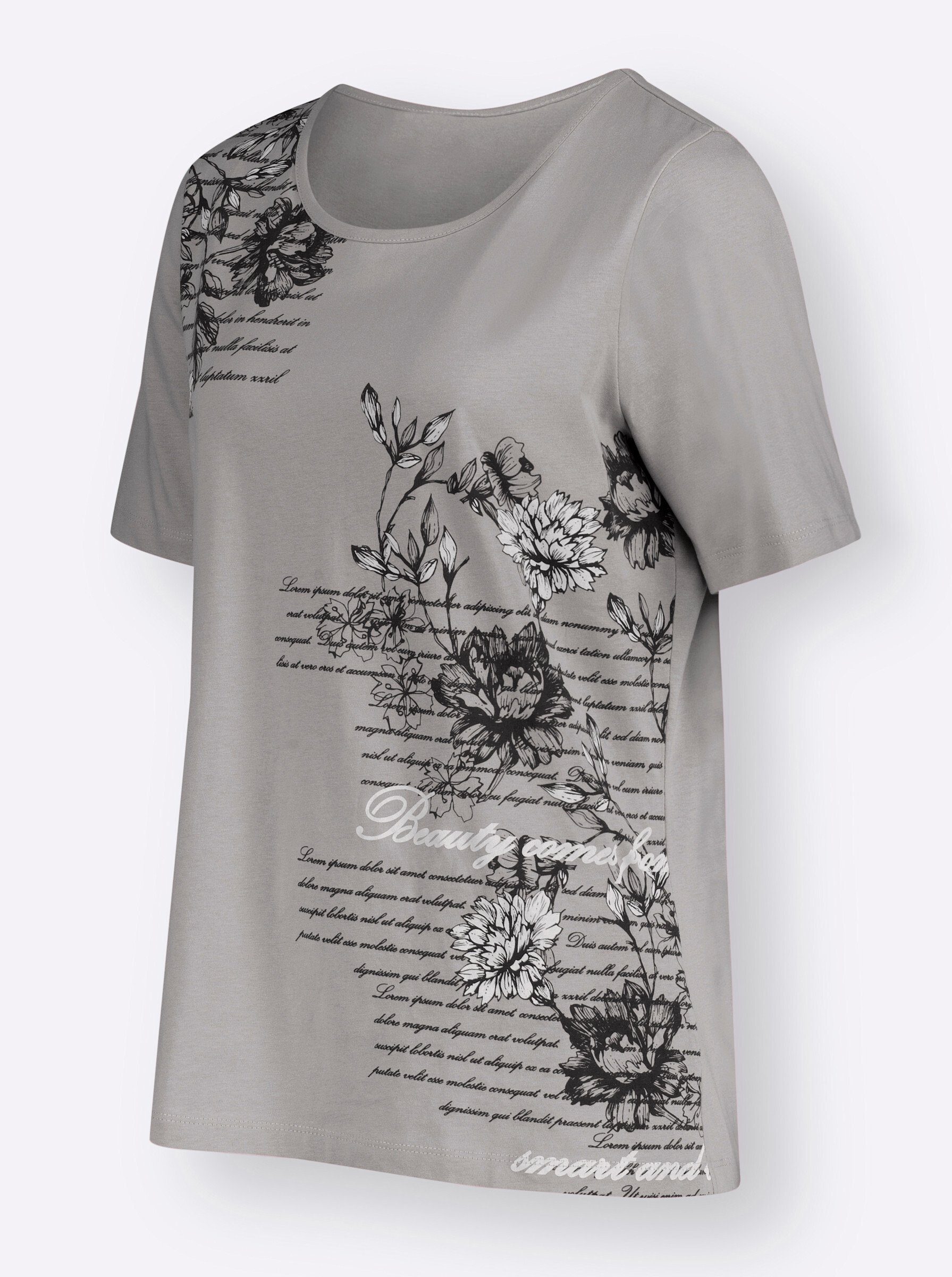 Sieh an! T-Shirt steingrau-bedruckt