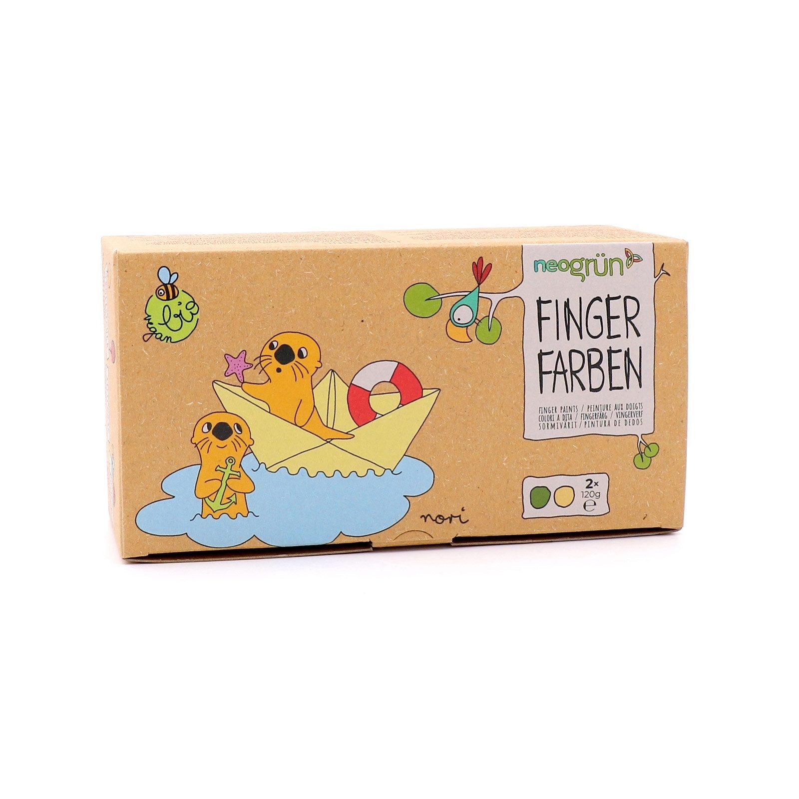 neogrün Fingerfarbe Bio-Fingerfarben tropffreie vegane Fingermalfarben für Kinder