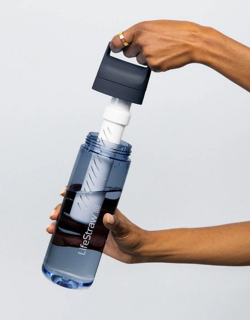 LifeStraw Trinkflasche Go Series mit Wasserfilter, Verschluss mit Silikonmundstück, BPA frei
