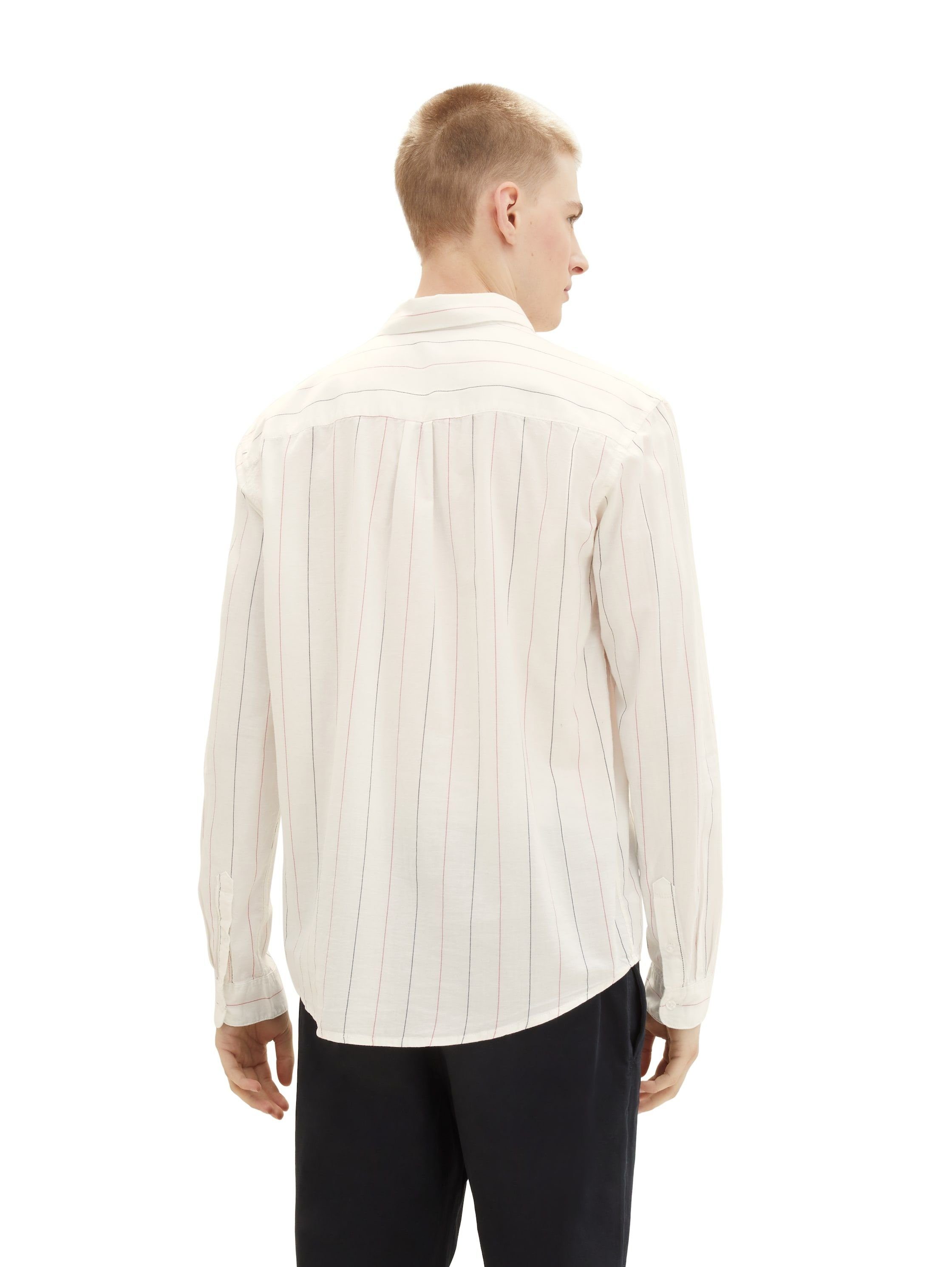 base big TOM Langarmhemd off white Denim TAILOR stripe