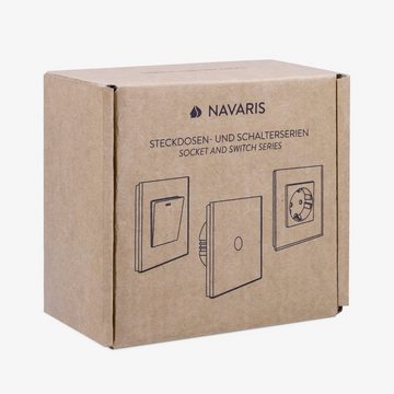 Navaris Elektro-Adapter, Touch Wandschalter - mit Montagematerial Glas Panel und Status-LED - Licht Schalter innen außen - Einbauschalter