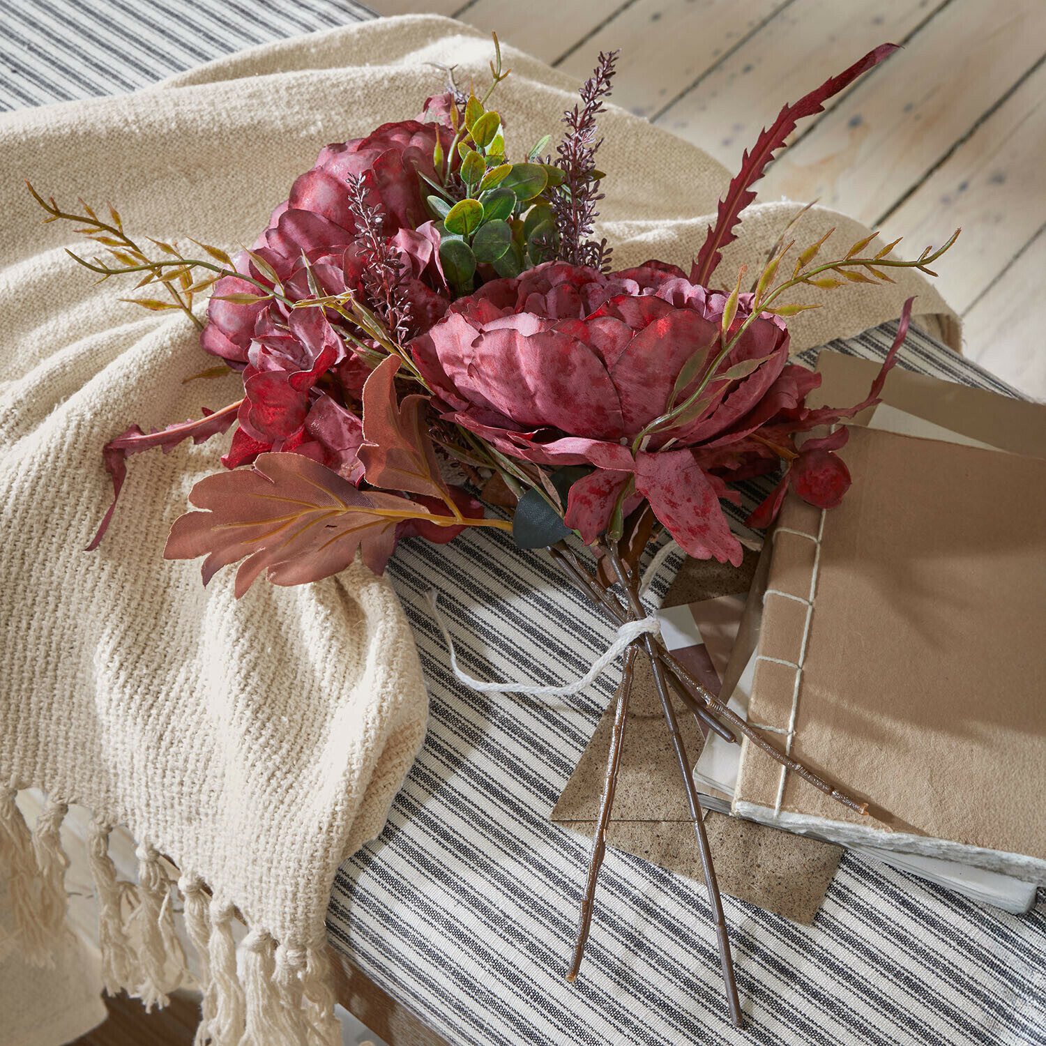 Kunstblume Deko-Blumenstrauß Rivière Ambrée bordeaux, Mirabeau, Höhe 42.0 c günstig online kaufen