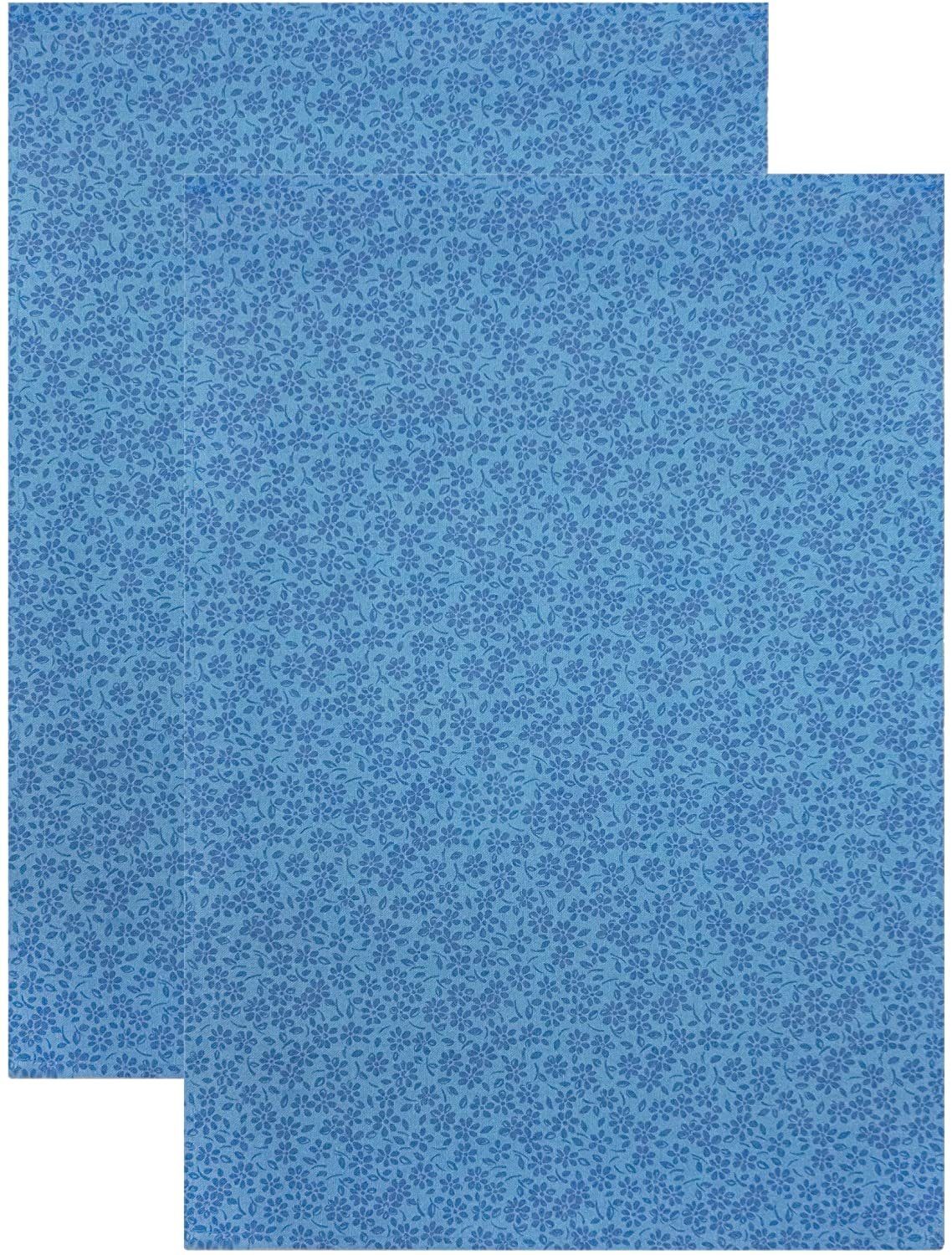 Lashuma Geschirrtuch Kornblume, (Set, 2-tlg), Blaue Küchentücher Baumwolle 68x48 cm