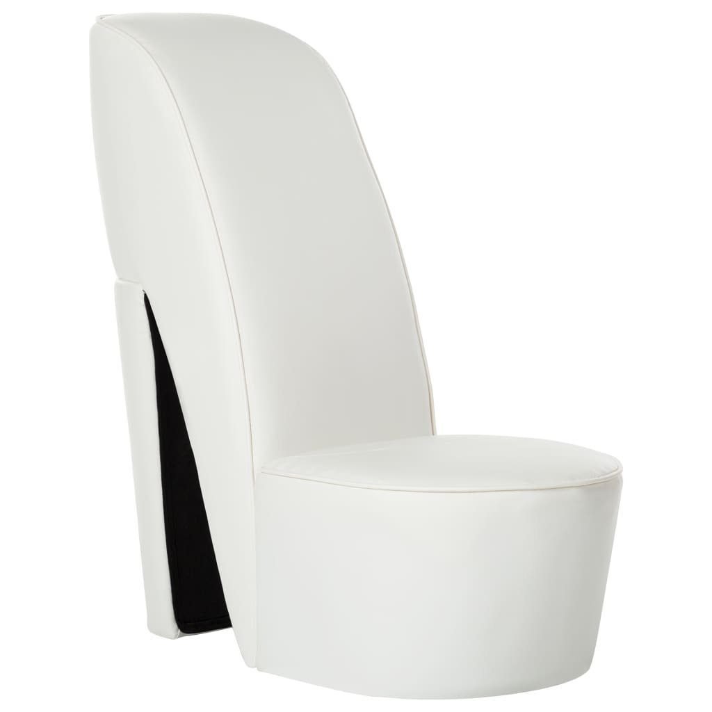 vidaXL Sessel Stuhl in Stöckelschuh-Form Weiß Kunstleder (1-St)