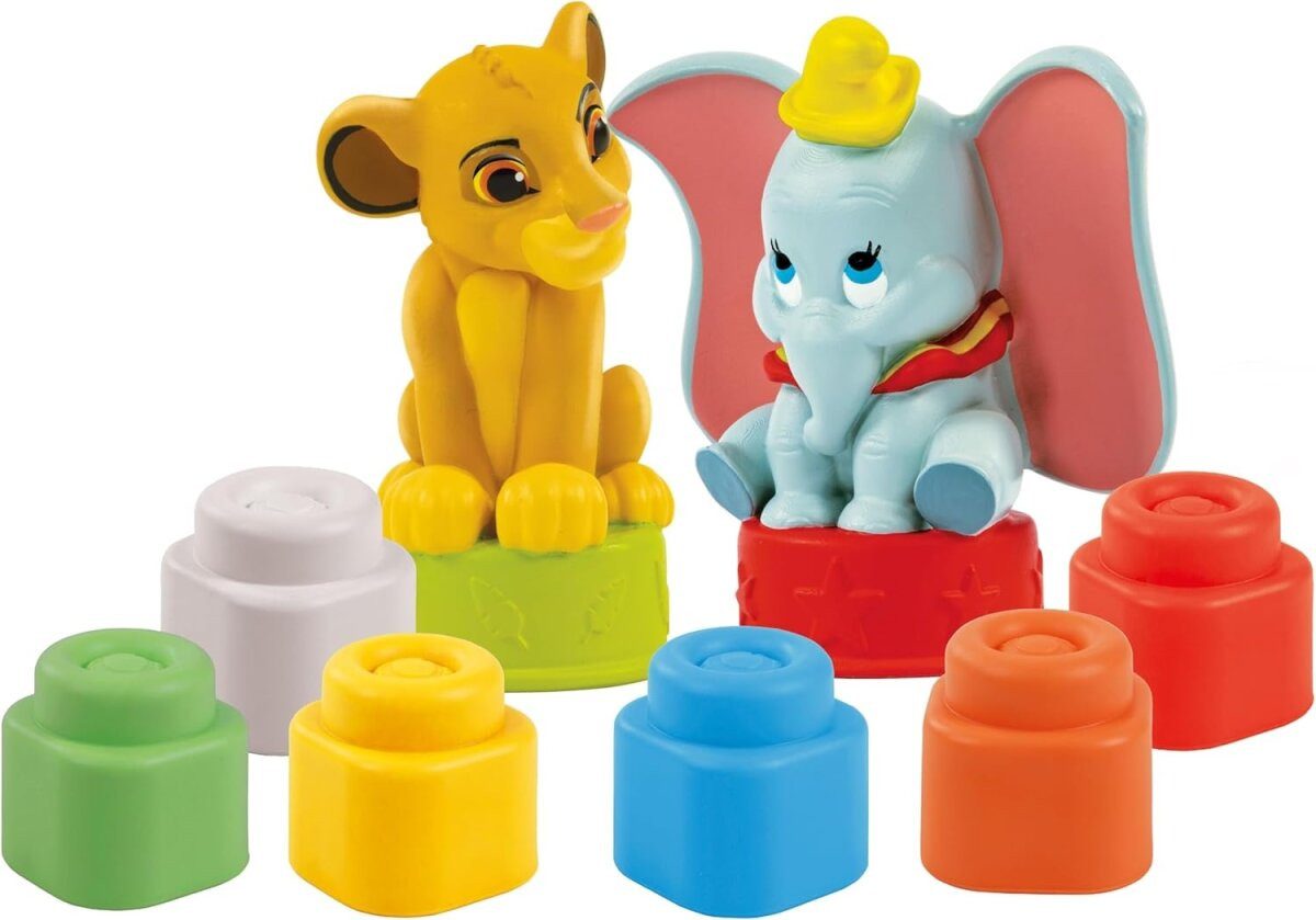 Clementoni® Lernspielzeug Disney Classics Clemmy Baustein-Satz mit Buch Clementoni, entwickelt manuelle Fähigkeiten und sensorische Fähigkeiten