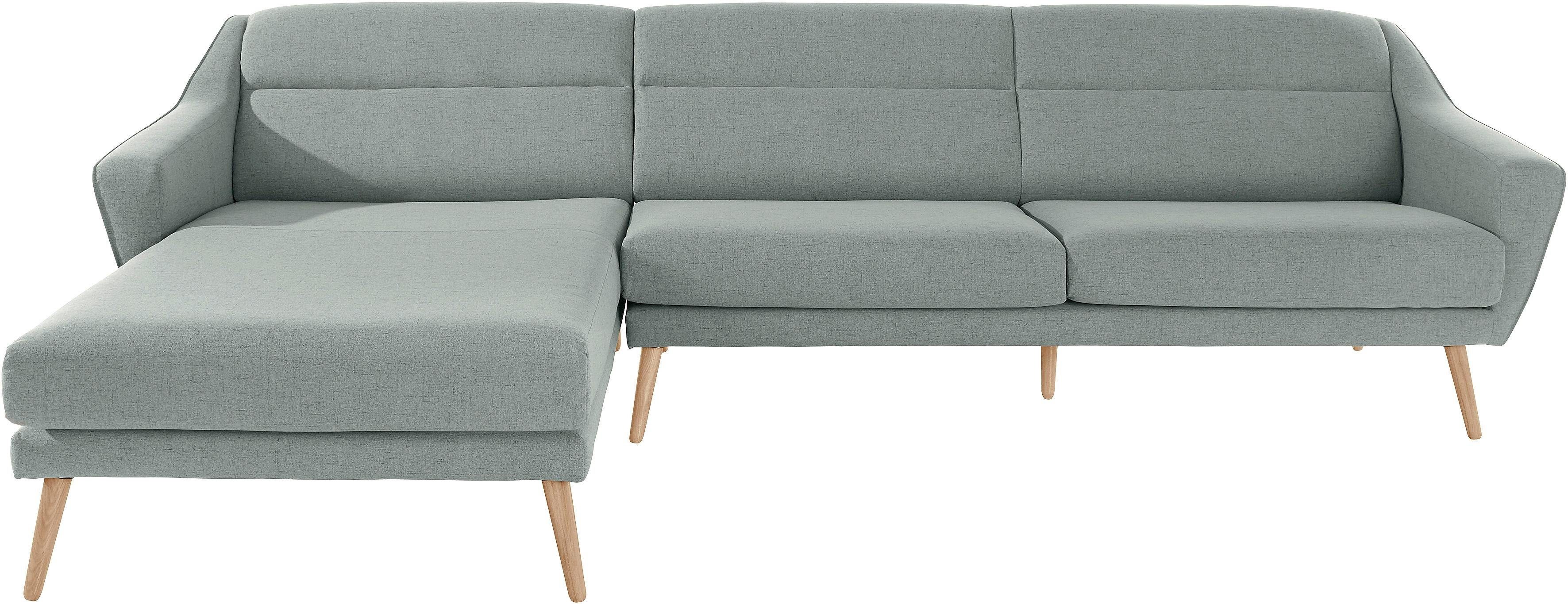 andas Ecksofa "Bille L-Form" mit Naht im Rückenkissen und Beinen aus Eichen günstig online kaufen
