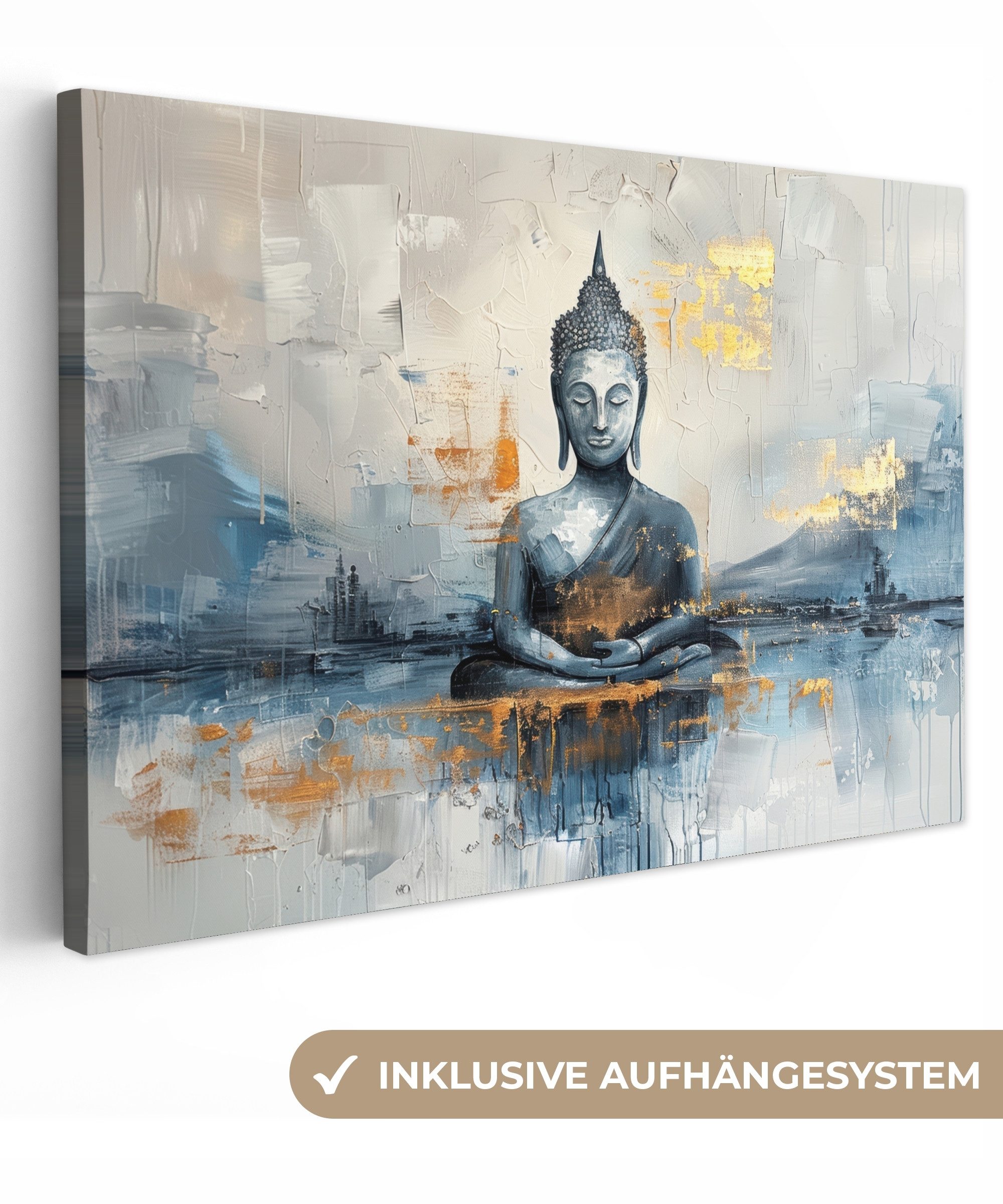 OneMillionCanvasses® Leinwandbild Buddha - Gold - günstig online kaufen