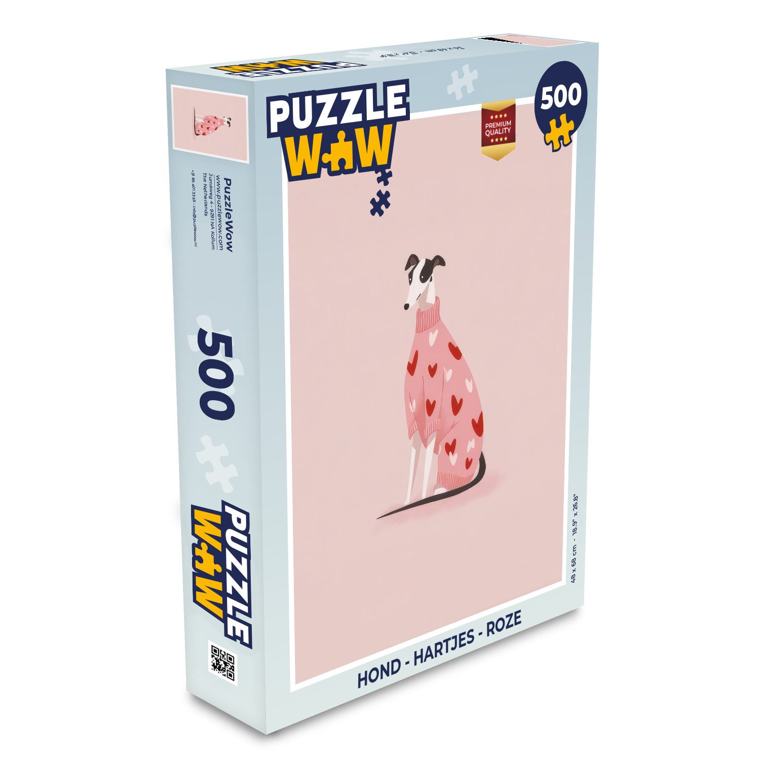 Puzzle Hund - Herzen - Rosa