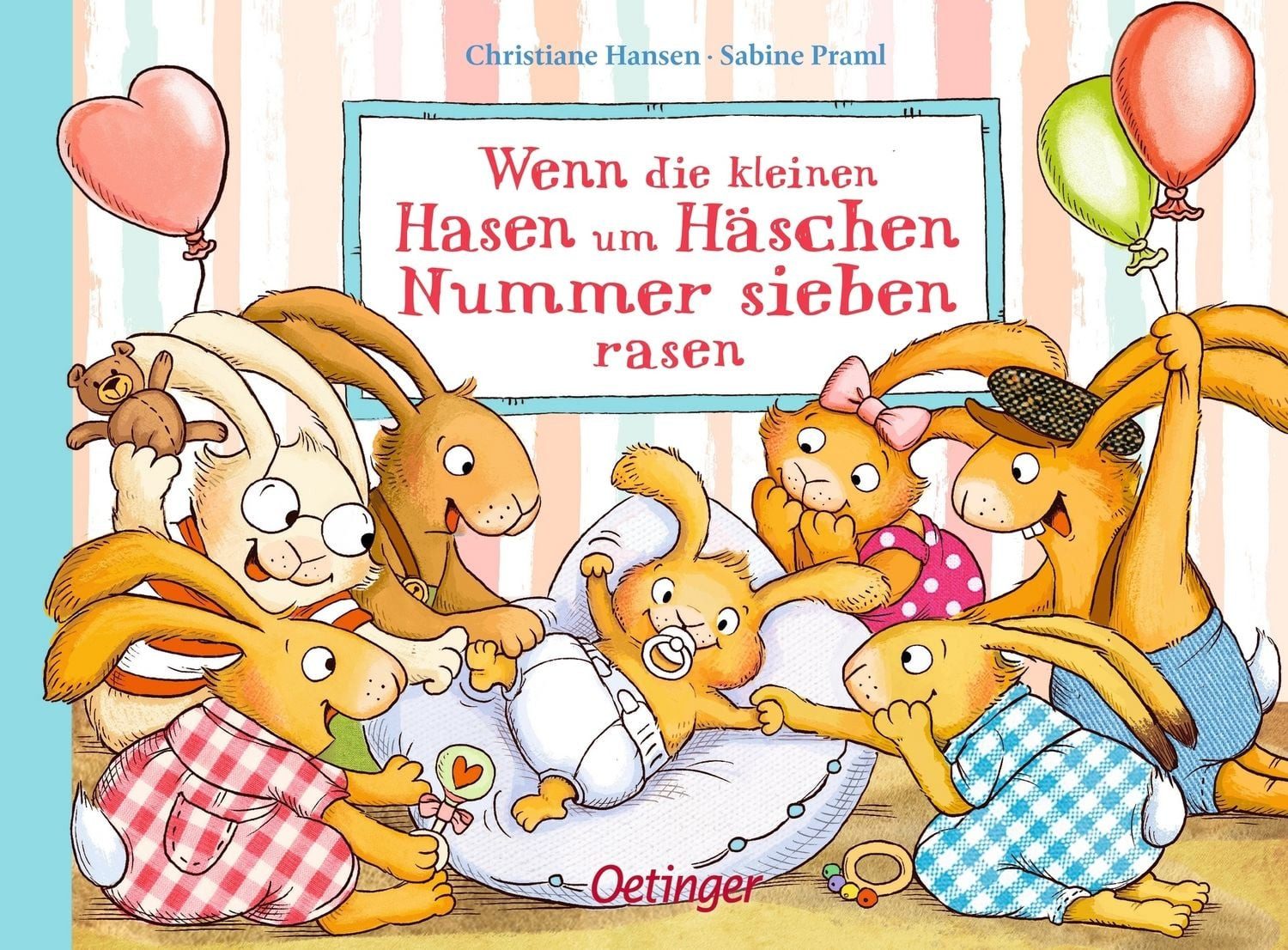 Kinderbuch Wenn die kleinen Hasen um Häschen Nummer sieben rasen Süßes Pappbilder Sabine Praml