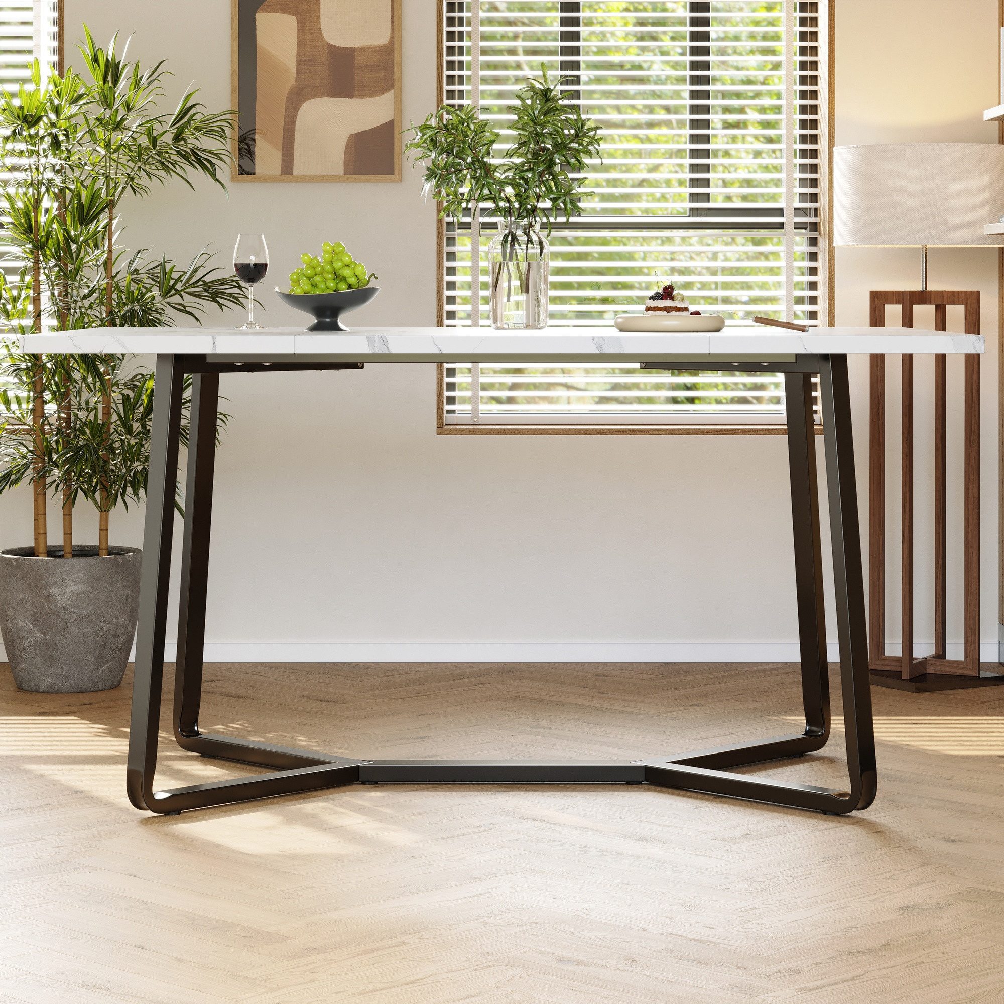 IDEASY Esstisch Marmor-Esstisch 140x75cm schwarz - günstig online kaufen