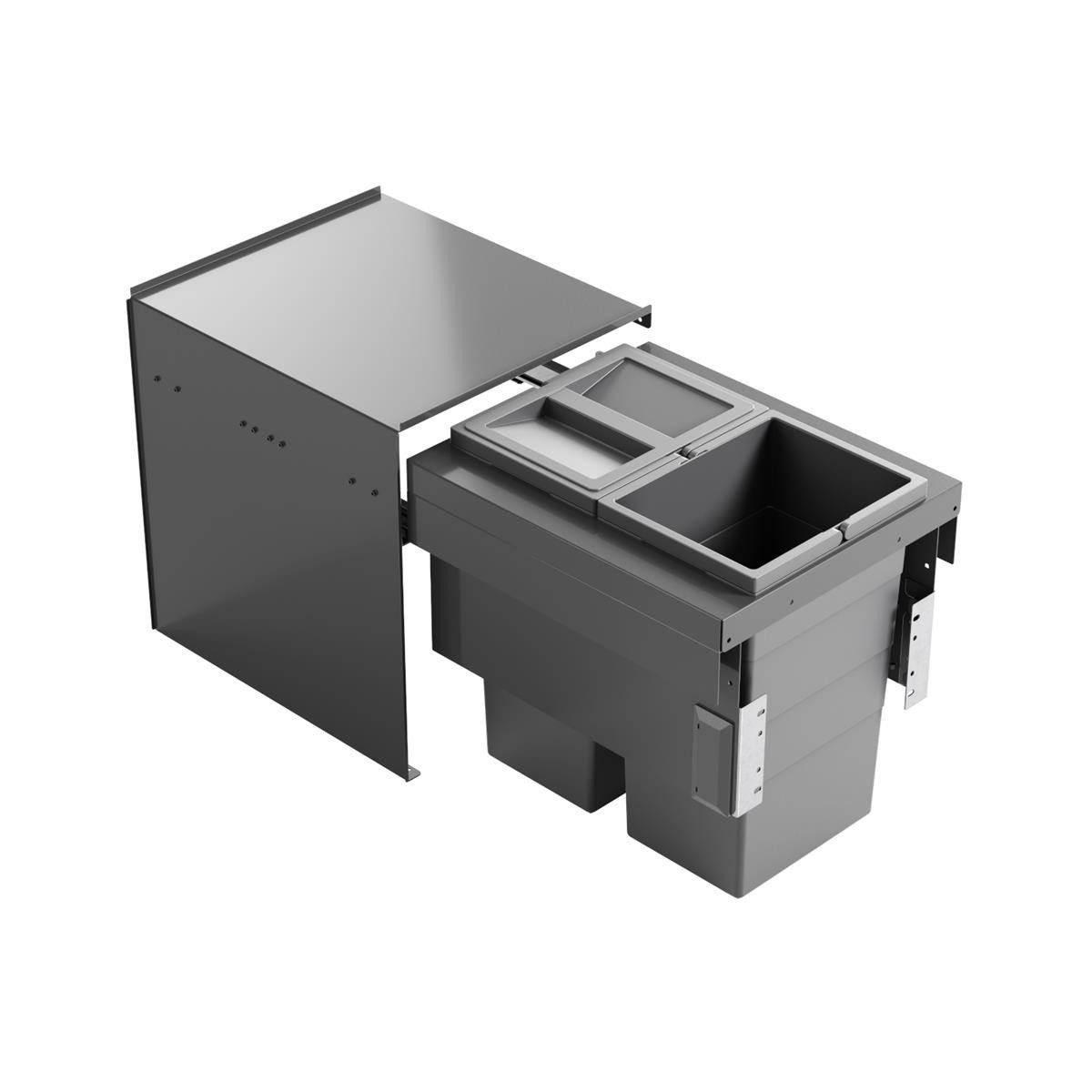 Hailo Einbaumülleimer Hailo Abfallsammler 3608601 Cargo Aqua 2x 13 Liter, Metallrahmen