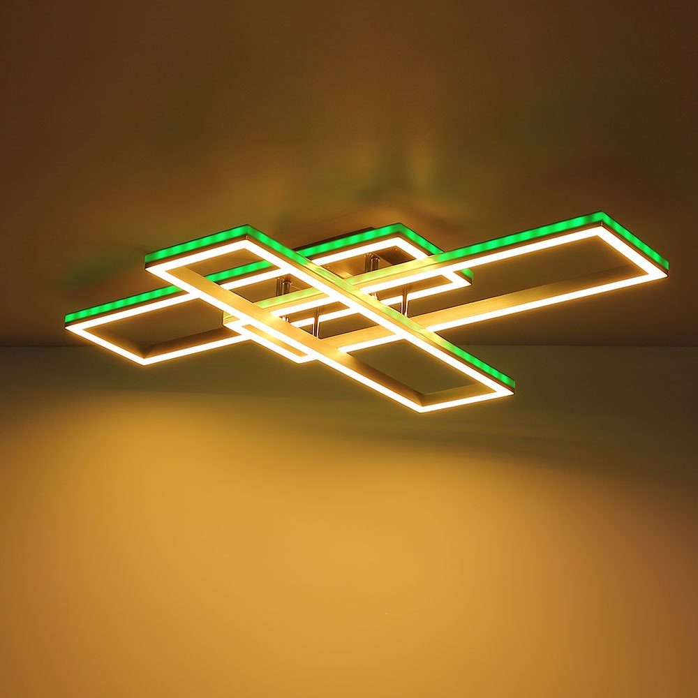 GLOBO LIGHTING LED Deckenleuchte, LED-Leuchtmittel fest verbaut, Kaltweiß, Warmweiß, Neutralweiß, Tageslichtweiß, Farbwechsel, LED Deckenlampe Wohnzimmerleuchte dimmbar RGB Fernbedienung L 100 cm