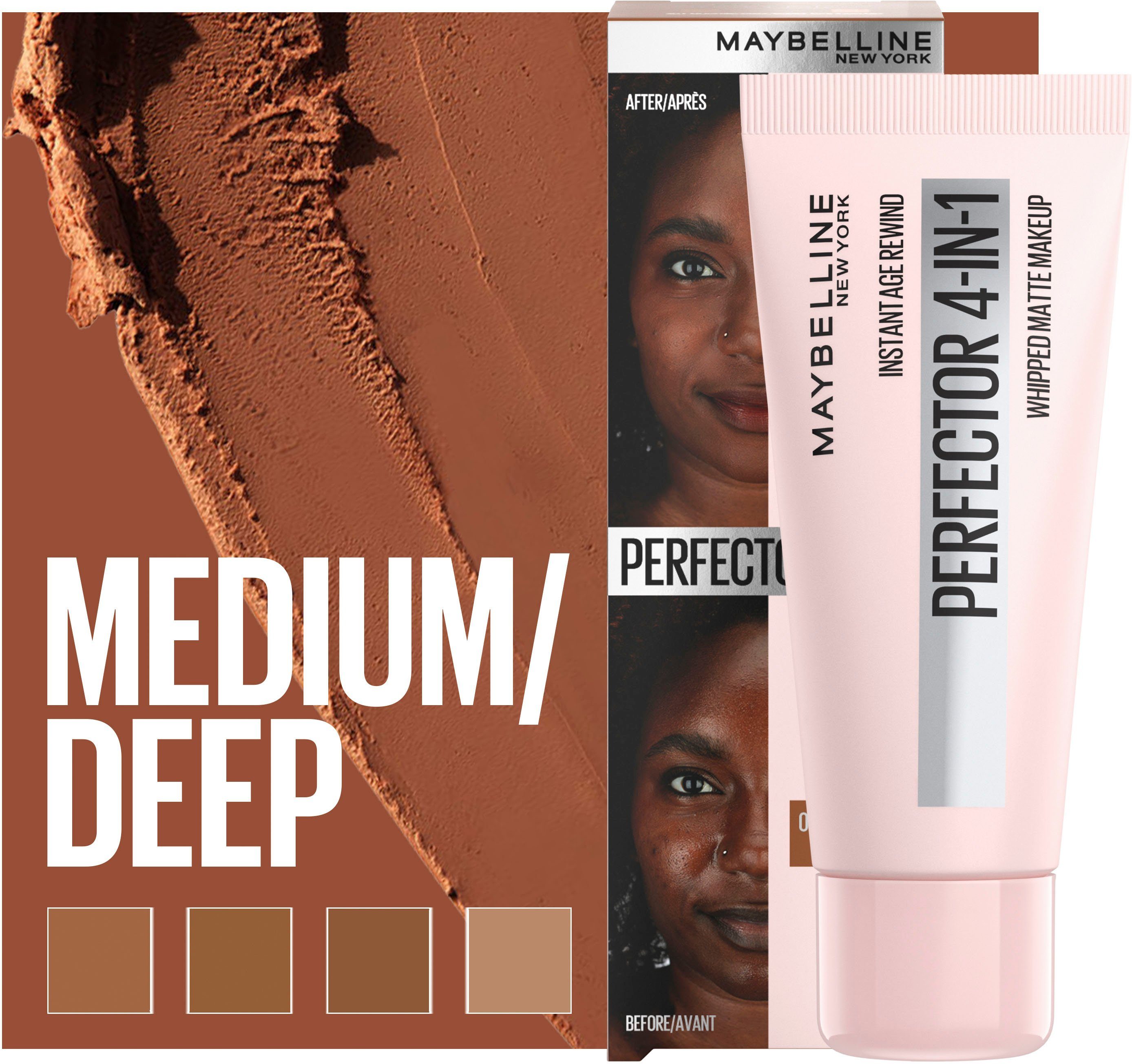 NEW Foundation Perfector Instant Deep Matte 4 MAYBELLINE Medium YORK