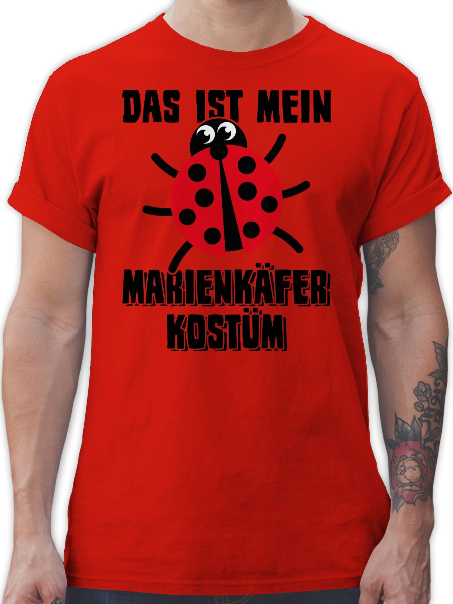 Shirtracer T-Shirt Das ist mein Marienkäfer Kostüm - schwarz Karneval Outfit 1 Rot