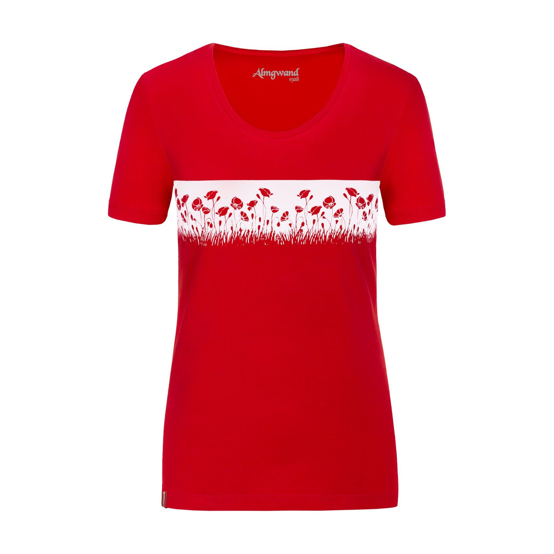Almgwand T-Shirt Almgwand W Breitenalm Damen Kurzarm-Shirt Red - White