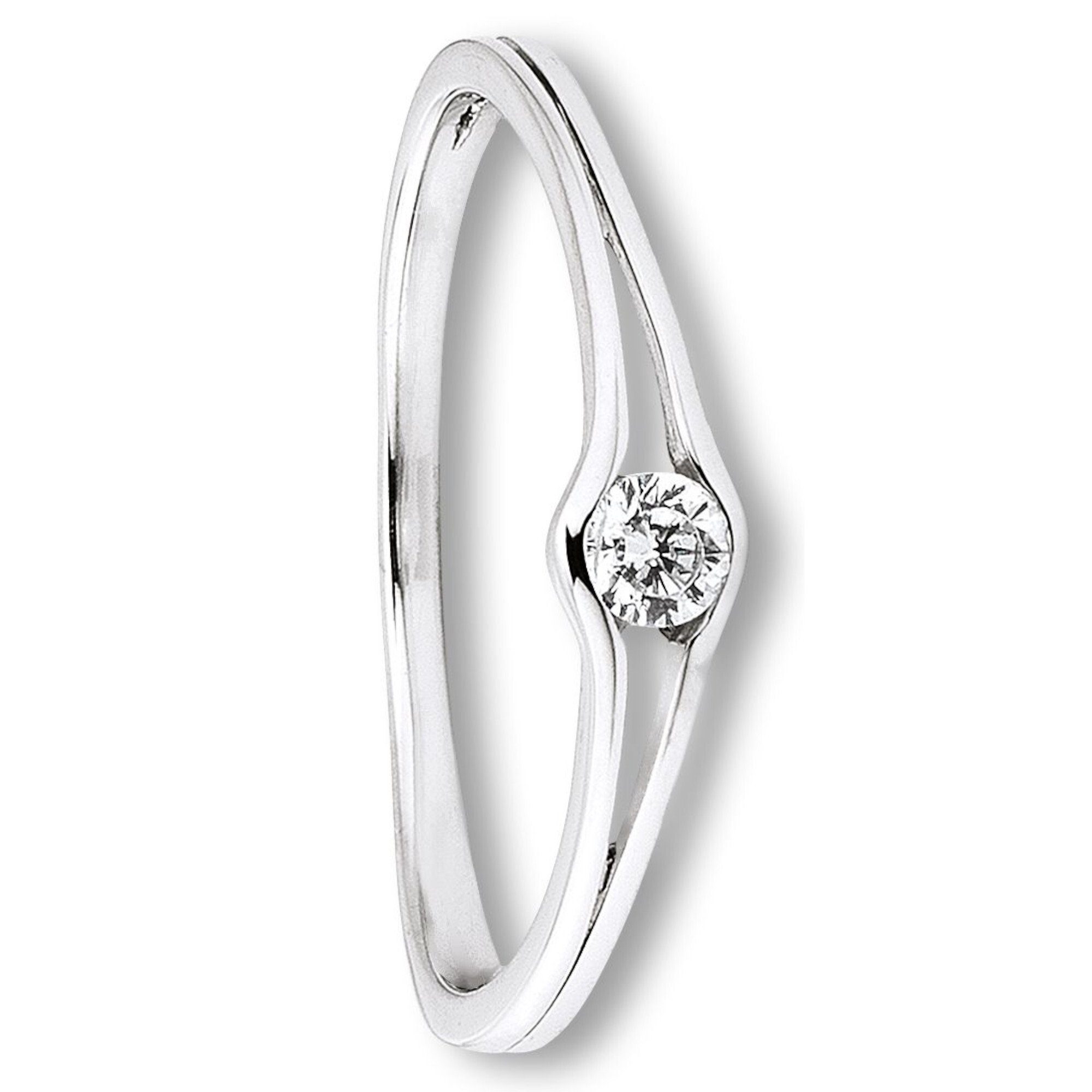 ONE ELEMENT Goldring Zirkonia Ring aus 333 Weißgold Zirkonia Ring aus 333 Weißgold, Feine Gestaltung – ein Sinnbild mit ruhiger Eleganz