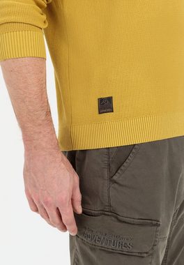 camel active Strickpullover aus zertifiziertem Organic Cotton Markenlogo