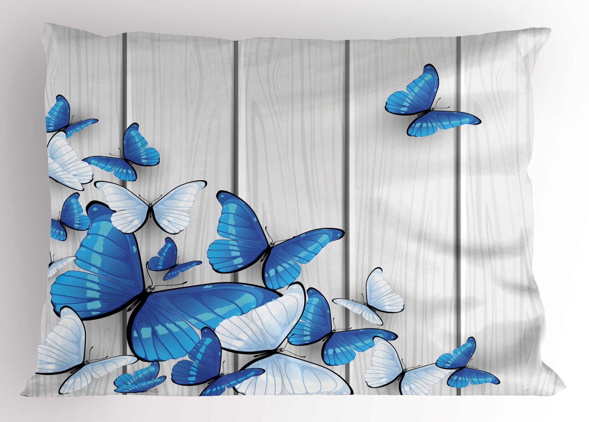 Gedruckter Abakuhaus Kissenbezüge Insekt (1 Holz-Holz Size Dekorativer Blau Stück), Standard Kopfkissenbezug,