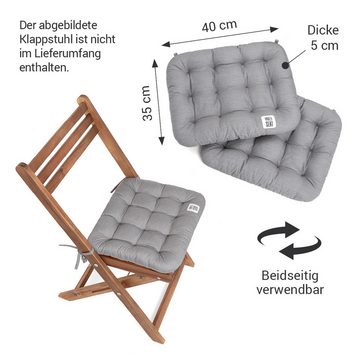 HAVE A SEAT Living Stuhlkissen - bequeme Sitzkissen 40x35 cm Indoor / Outdoor - Premium Sitzauflage, orthopädisch, wetterfest, UV-Schutz (8/10), komplett waschbar bis 95°C