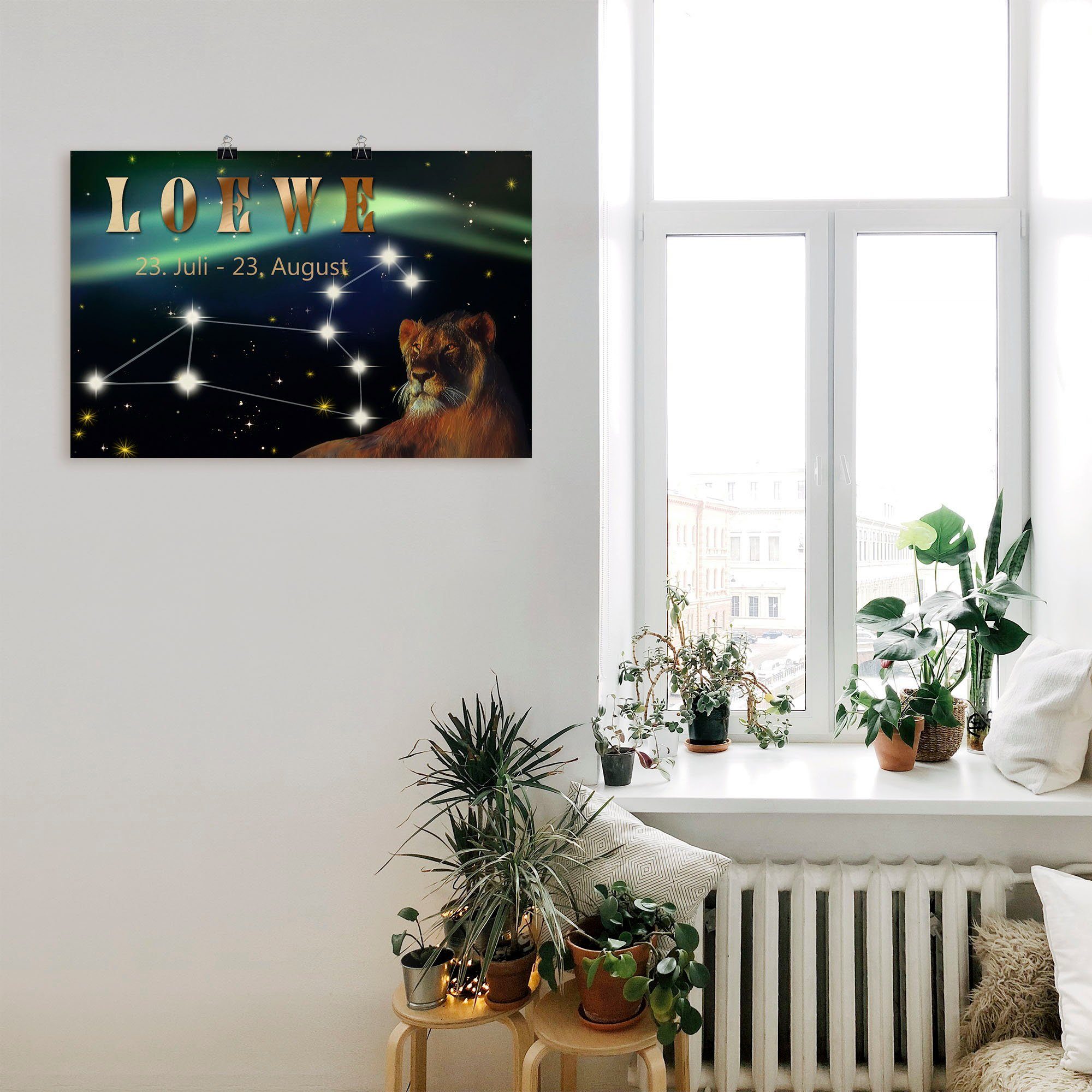 Artland Wandbild »Sternzeichen - Löwe«, Bilder von Sternzeichen (1 Stück), in vielen Größen & Produktarten - Alubild / Outdoorbild für den Außenbereich, Leinwandbild, Poster, Wandaufkleber / Wandtattoo auch für Badezimmer geeignet-kaufen