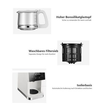 DOPWii Kapselmaschine 780ml Kaffeemaschine mit Mahlwerk, Filterkaffeemaschine, mit Mahlwerk, 3 Mahlstufen, 1 Stunde automatische Warmhaltefunktion