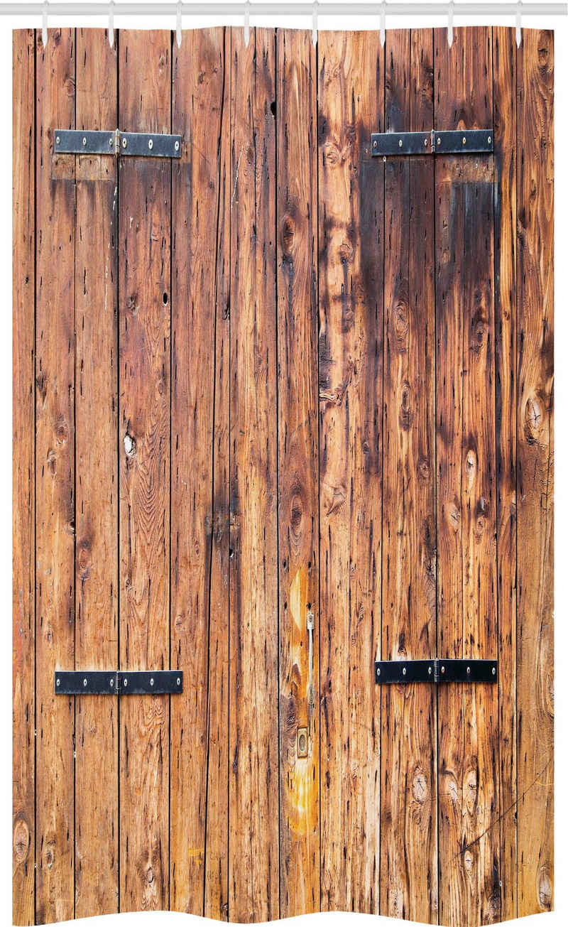Abakuhaus Duschvorhang Badezimmer Deko Set aus Stoff mit Haken Breite 120 cm, Höhe 180 cm, Antiquität Holzbohlen in hellen Tönen