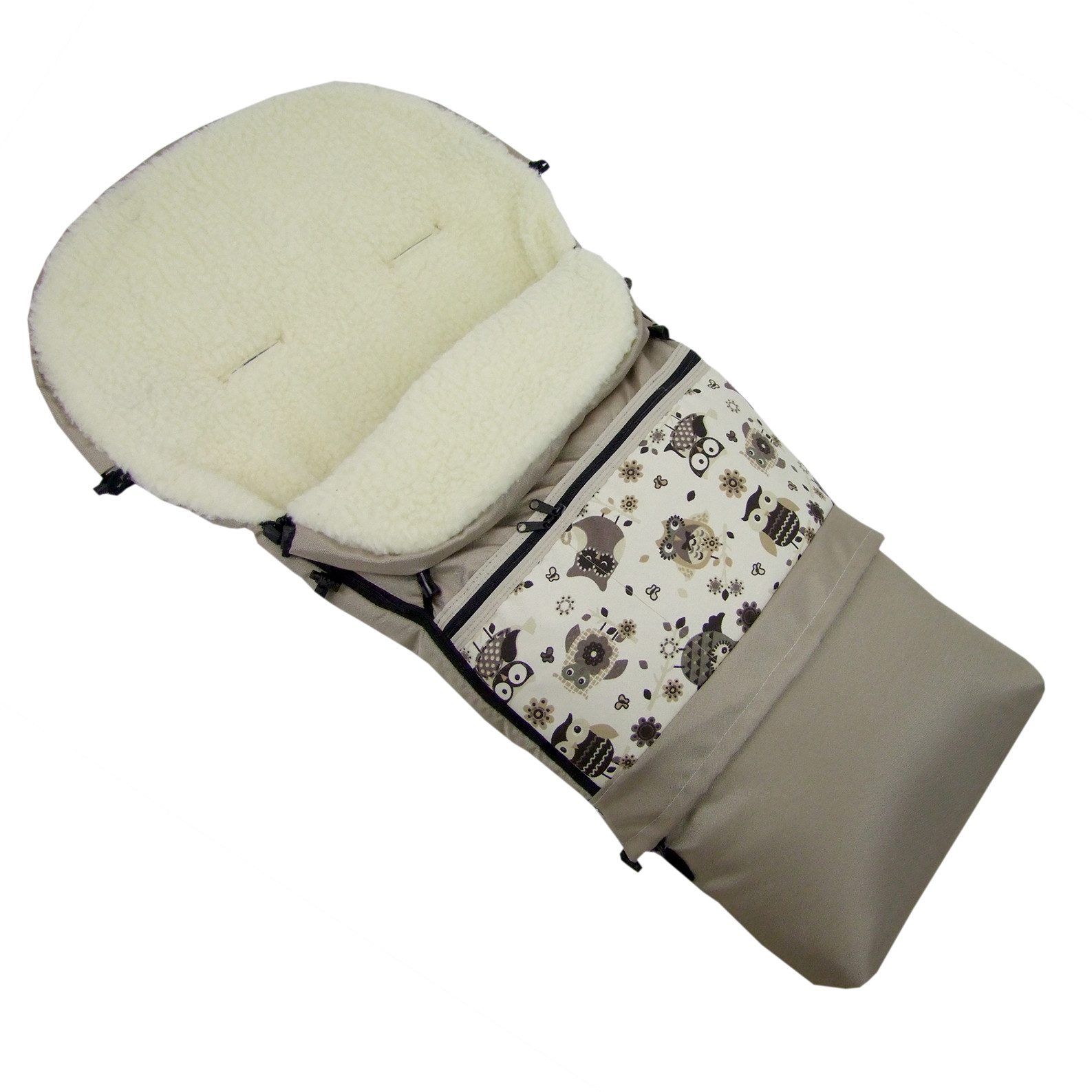 BambiniWelt by Rafael K. Fußsack Winterfußsack Wintersack Kinderwagen Buggy universal Lammwolle 3in1, geeignet für 3 und 5-Punkt-Gurtsysteme