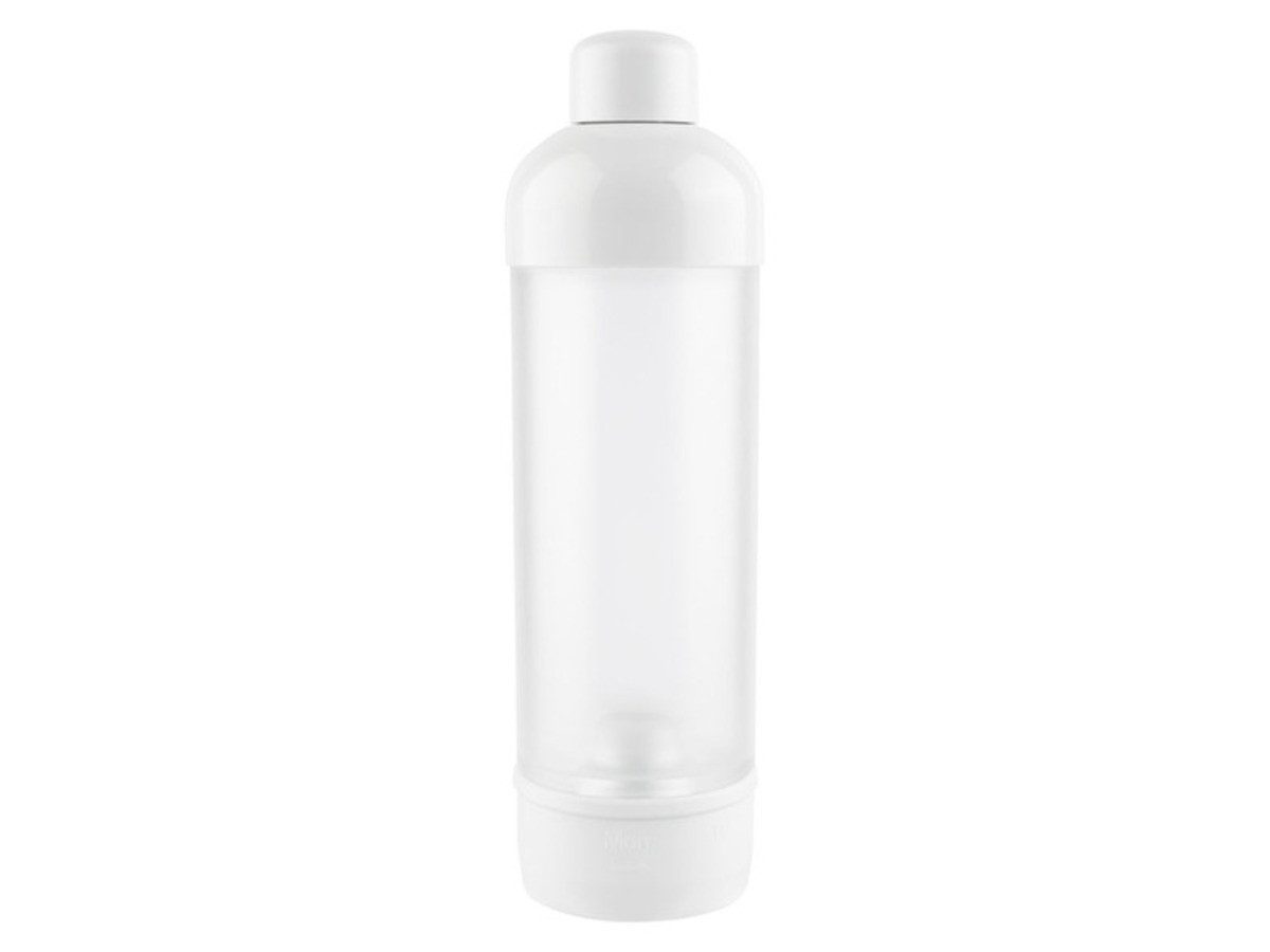 Weit & Breit Handelsgesellschaft mbH Trinkflasche Trinkflasche Wasserflasche mit Tablettenfach 375ml, Tablettenfach im Boden mit Wochentagsmarkierung