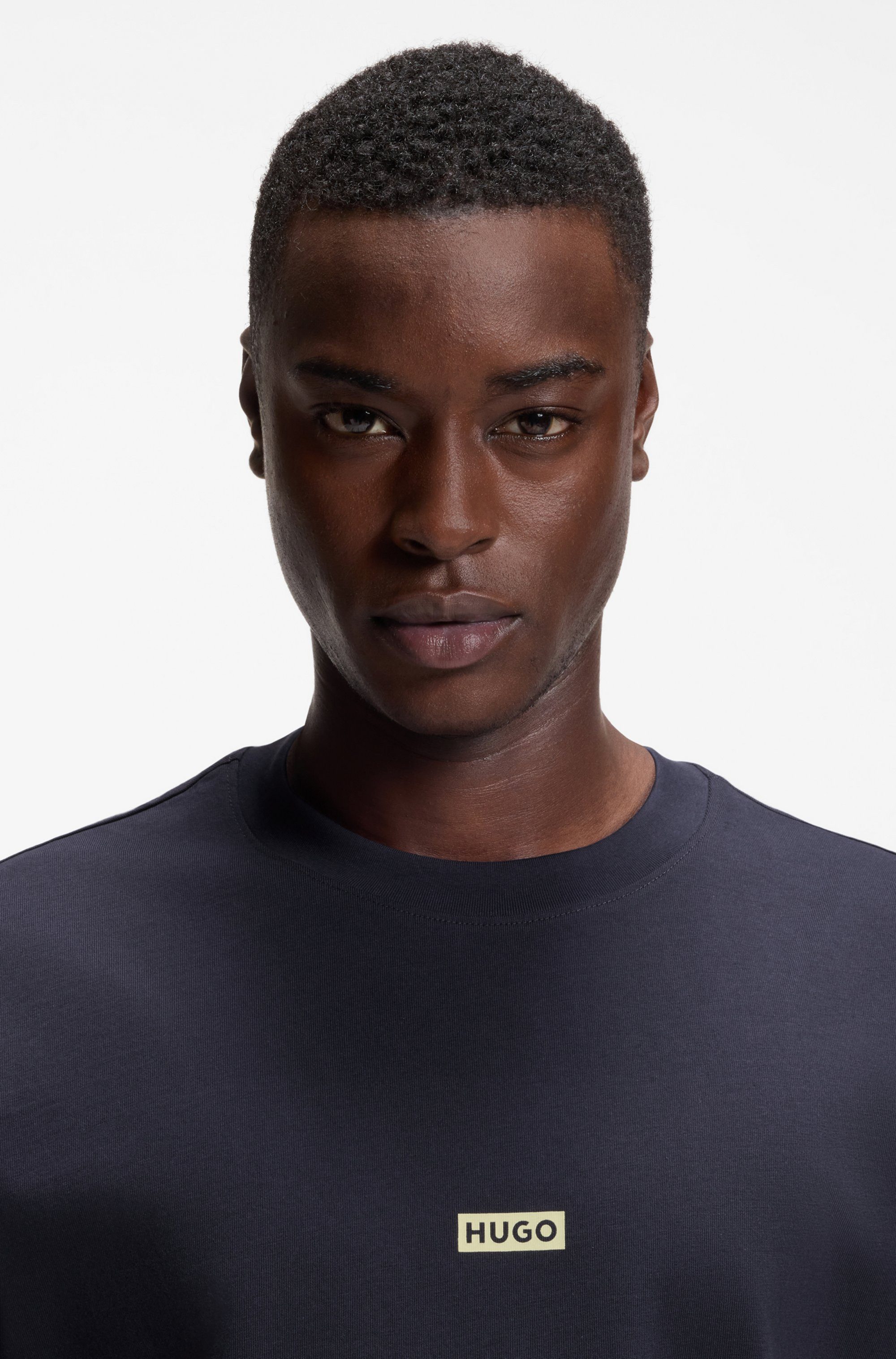 HUGO Blue T-Shirt Nalono mit Logodruck, Oversized Look mit Backprint günstig online kaufen