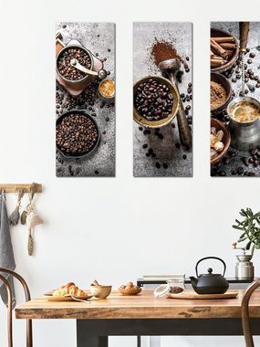 artissimo Glasbild Glasbild 30x80cm Bild aus Glas Küche Küchenbild hoch braun schmal Cafe, Essen und Trinken: Kaffee I