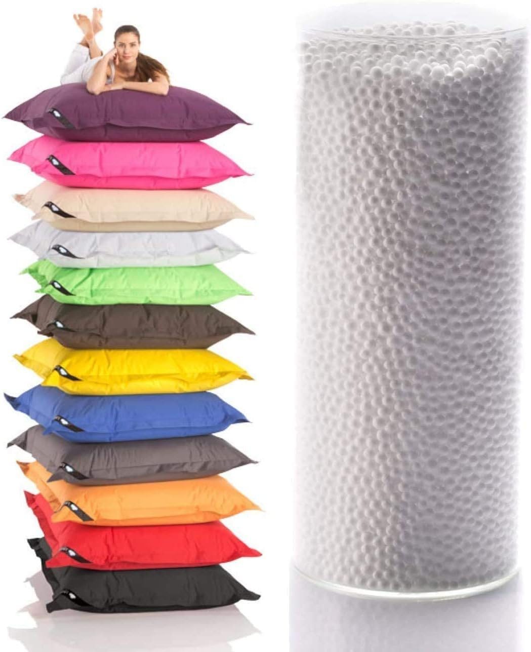Smoothy Sitzsack EPS Perlen Nachfüllmaterial (Sitzkissen Nachfüllpack, 10 bis 430 Liter), Styropor-Kügelchen