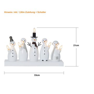 STAR TRADING LED Dekolicht Dekoleuchte Snowman, Holz, weiß, Dekoleuchte Snowman, Holz, weiß