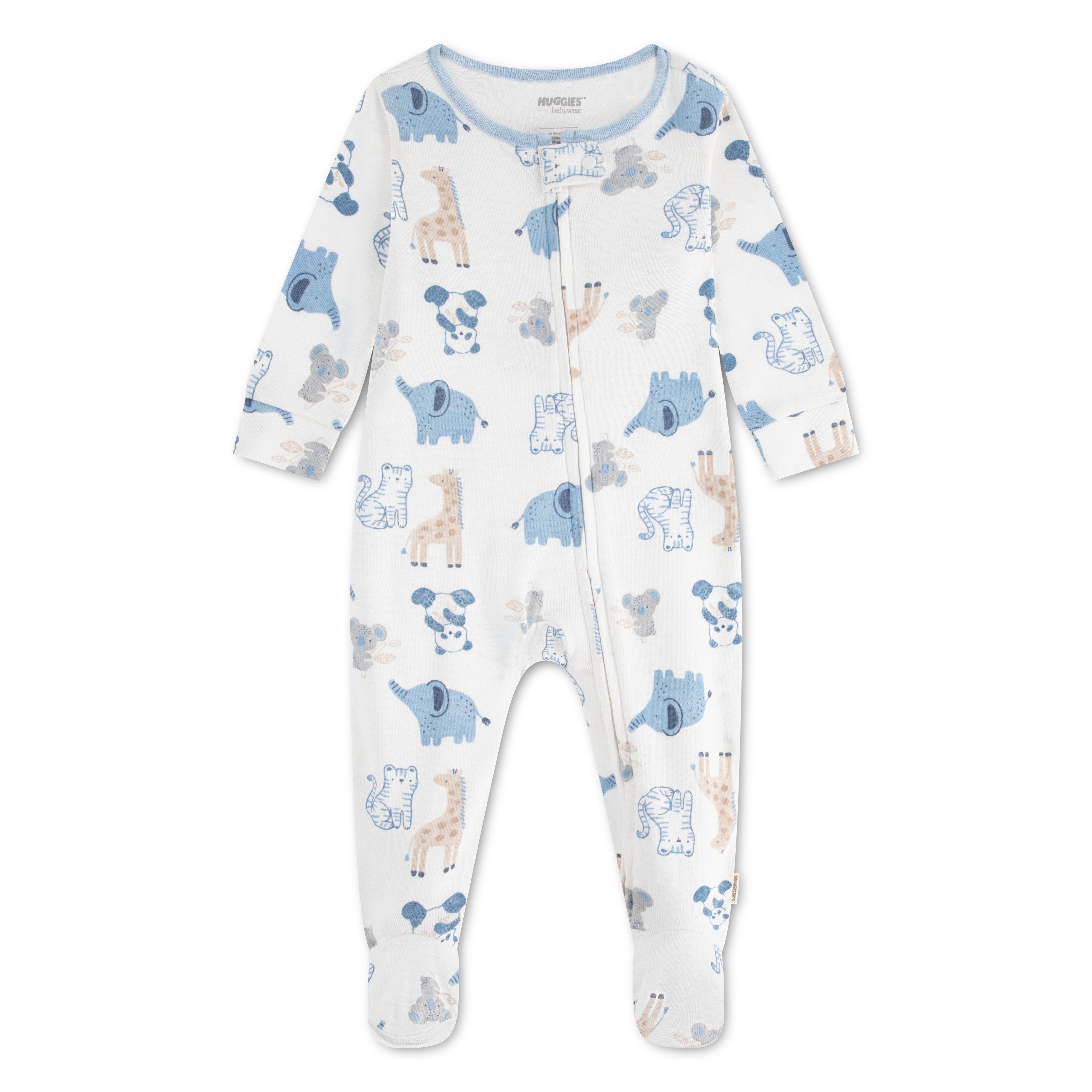HUGGIES babywear Overall HUGB FOOTED COVERALL Strampler mit langen Armen und Füßen / Allover-Print / für Boys