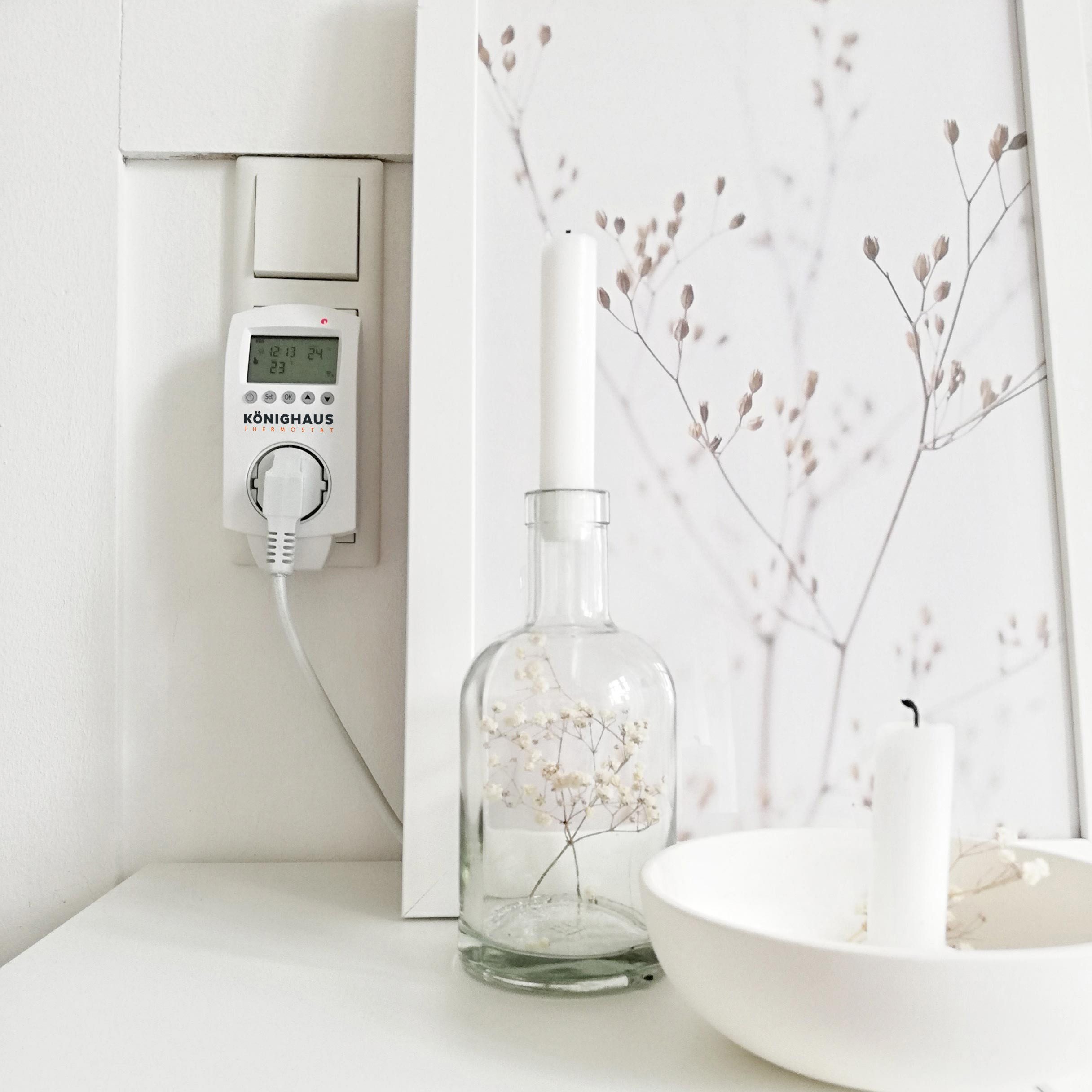 Könighaus Raumthermostat Steckdosenthermostat, max. 230 V, elektronisch, Einfache Temperaturregelung