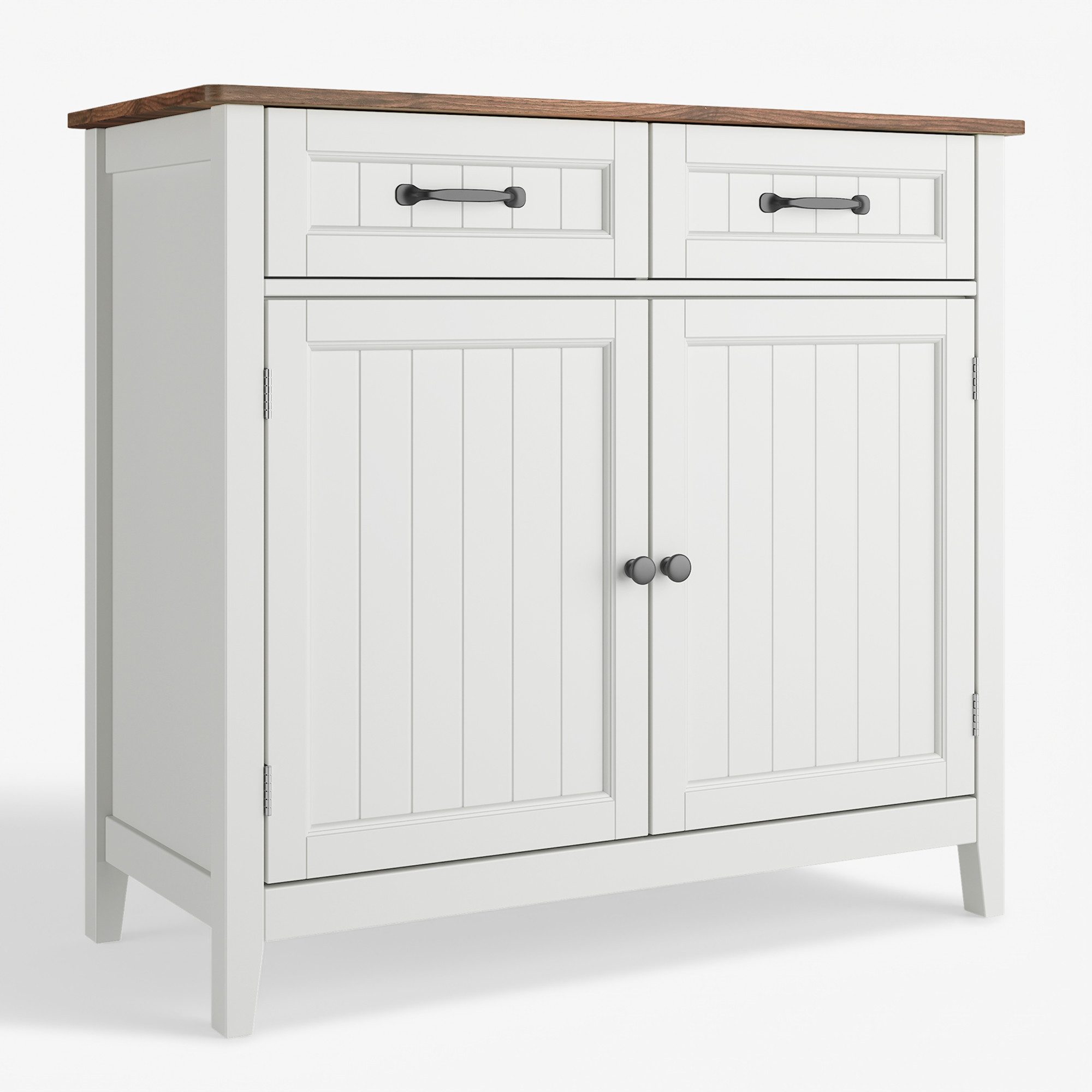 Blishom Buffet Sideboard Küchenschrank mit 2 Schubladen, 90 x 40 x 82 cm Die Einlegeböden sind verstellbar