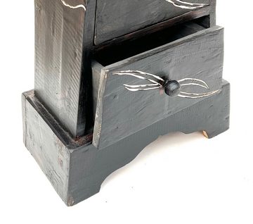 DanDiBo Kommode Pyramide Celtic 2.0 Kommode mit 4 Schubladen aus Holz Hand geschnitzt