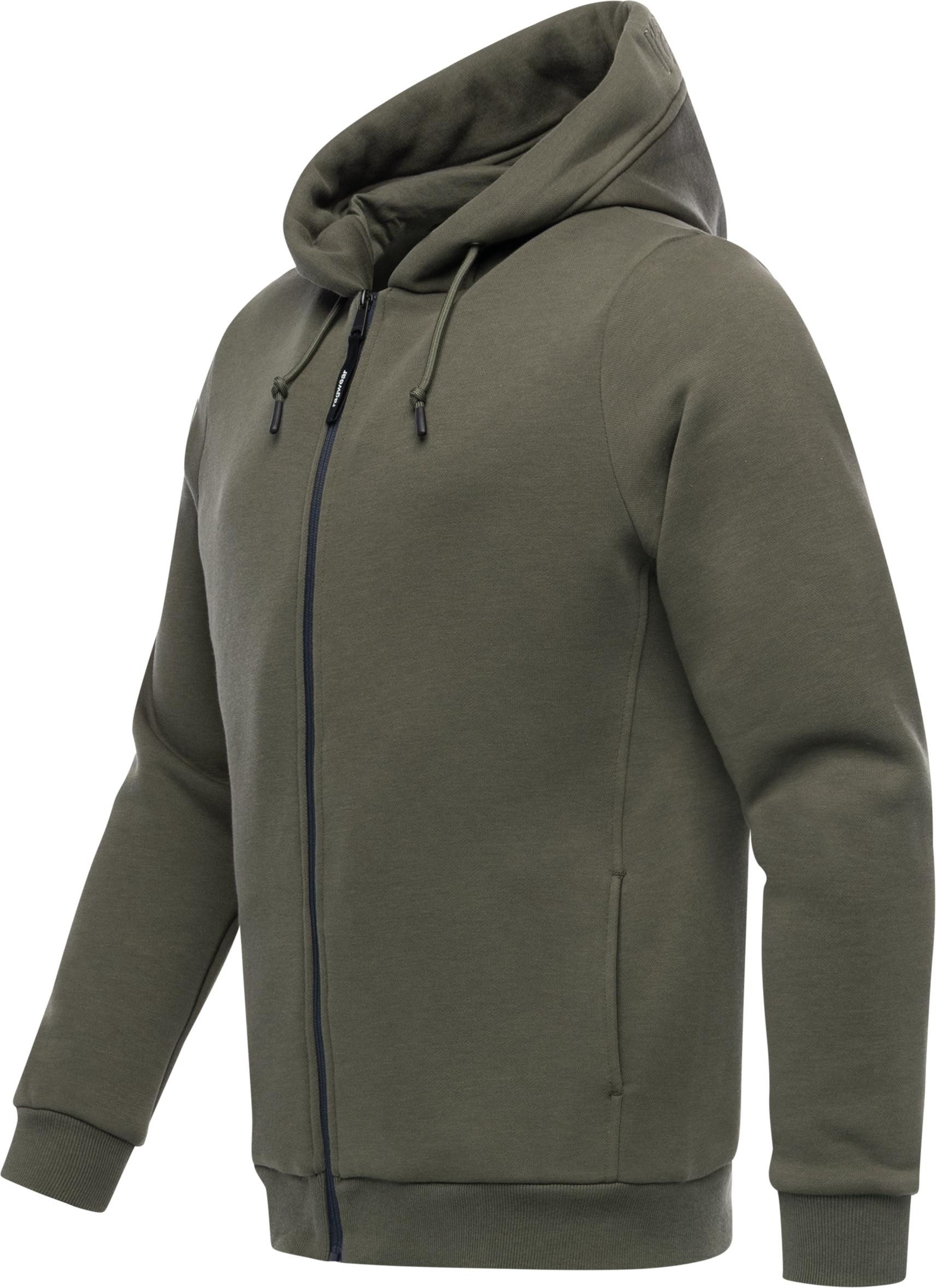Ragwear Sweatjacke Wernons Weiche Herren Alltagsjacke mit verstellbarer Kapuze