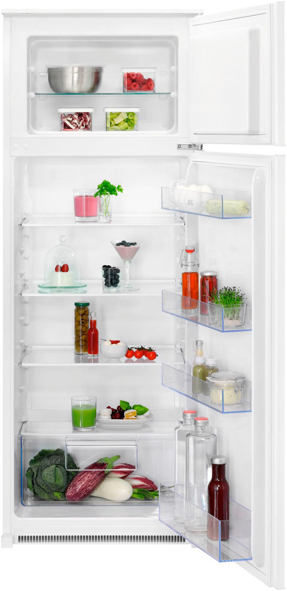 AEG Einbaukühlgefrierkombination Serie 5000 TSD5S141ES, 144,1 cm hoch, 54,9 cm breit, 217 L, Kältesensor, LowFrost–weniger Eisbildung, Türalarm, Schlepptür