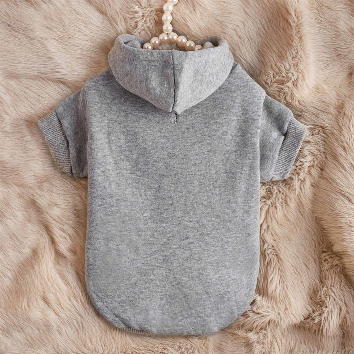 Monkimau Tierjacke Hundepullover Hoodie für kleine Hunde - S in grau