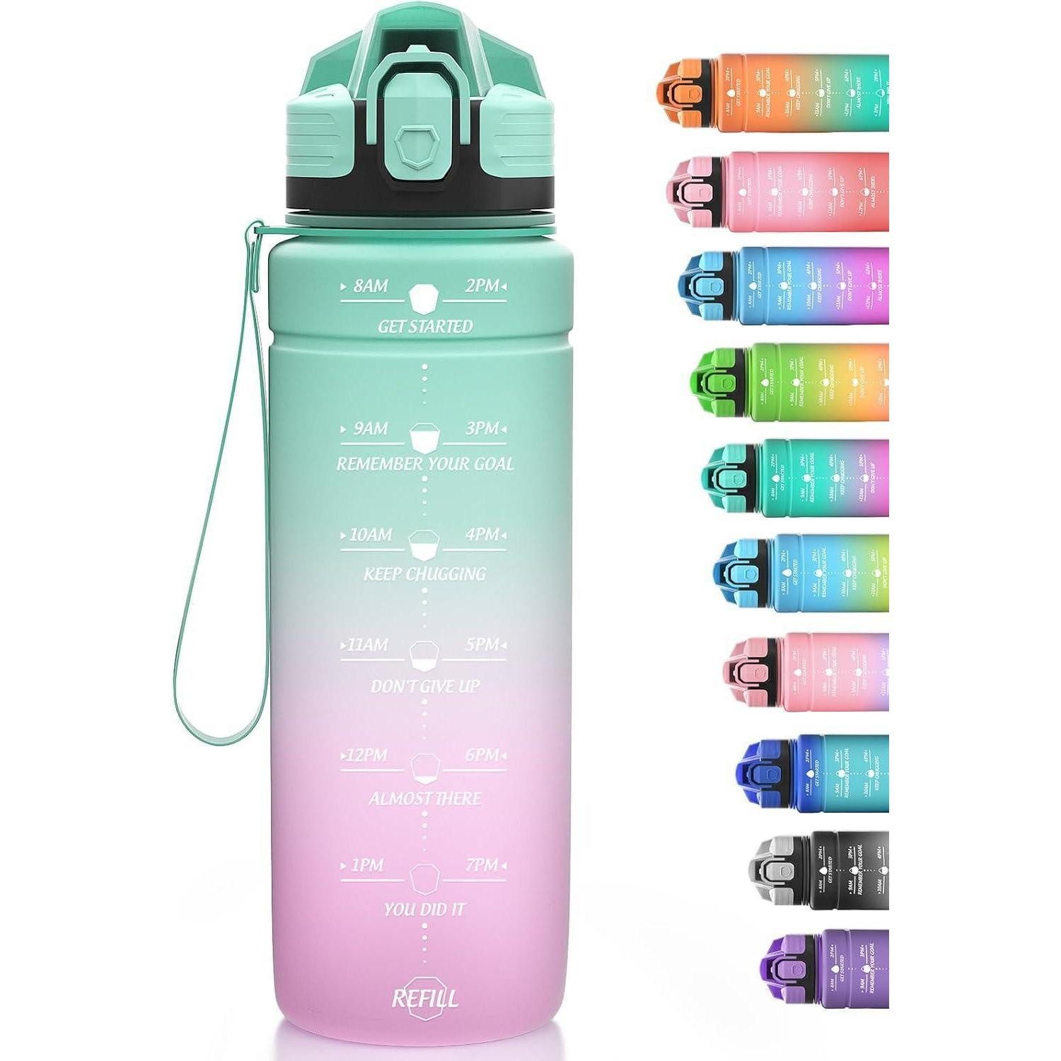 Trinkflasche Trinkflasche Kinder 500ml Auslaufsicher 17oz-lgreenlpurple 500 ml