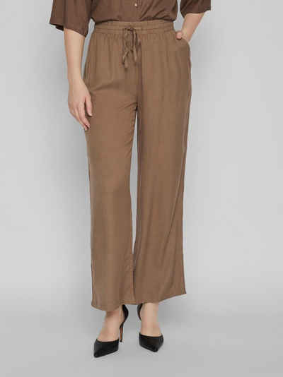 Vila Stoffhose Weite Stoff Hose 7/8 Wide Leg Trousers VIPRICIL 5190 in Braun-3