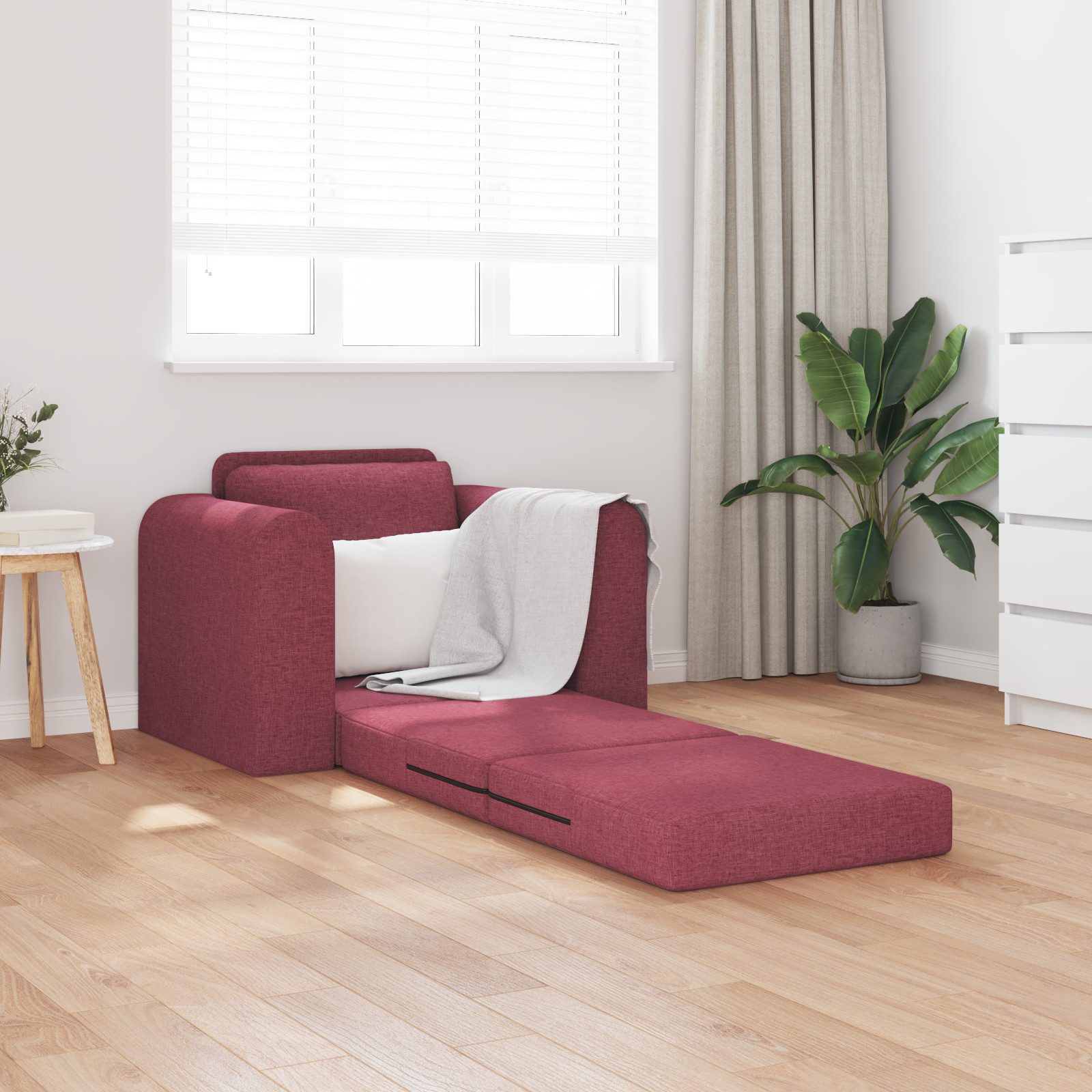 vidaXL Sofa Boden Schlafsofa 2-in-1 Burgunderrot günstig online kaufen